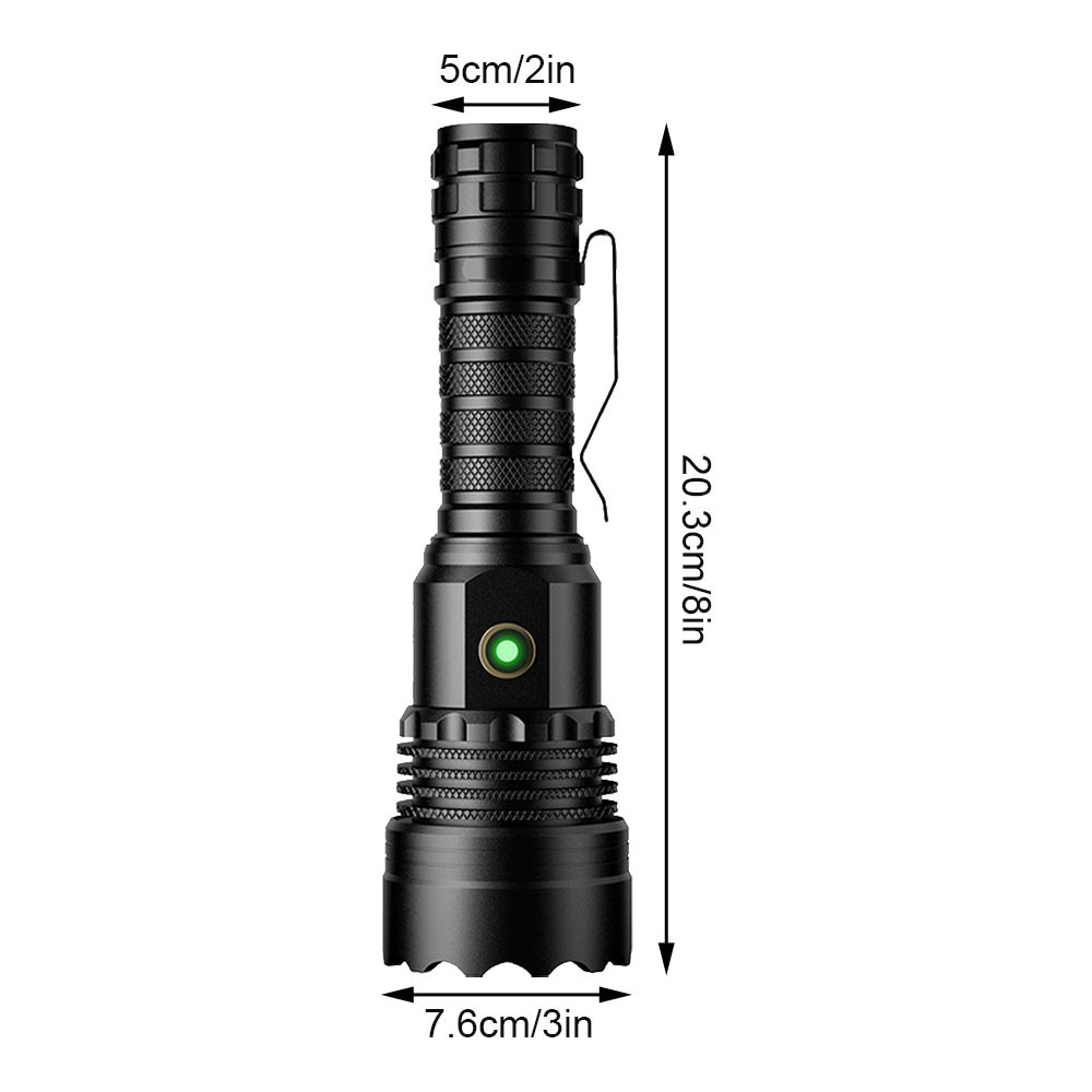 4-Core White Laser LED Flashlight 5 Modes – Rechargeable Waterproof Torch