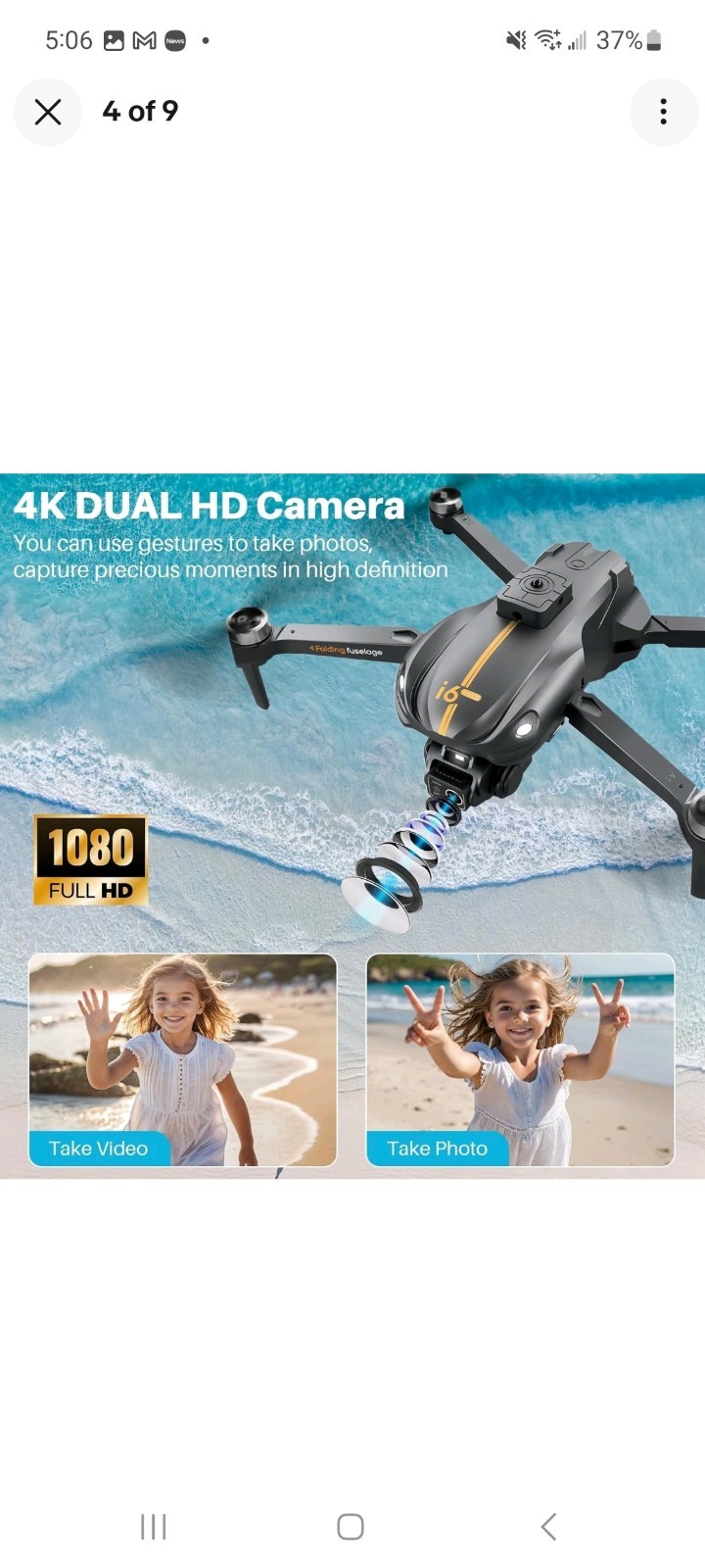 i6 Max RC Drone Dual Camera 4K HD Night Vision Obstacle Avoidance with 2 Battery