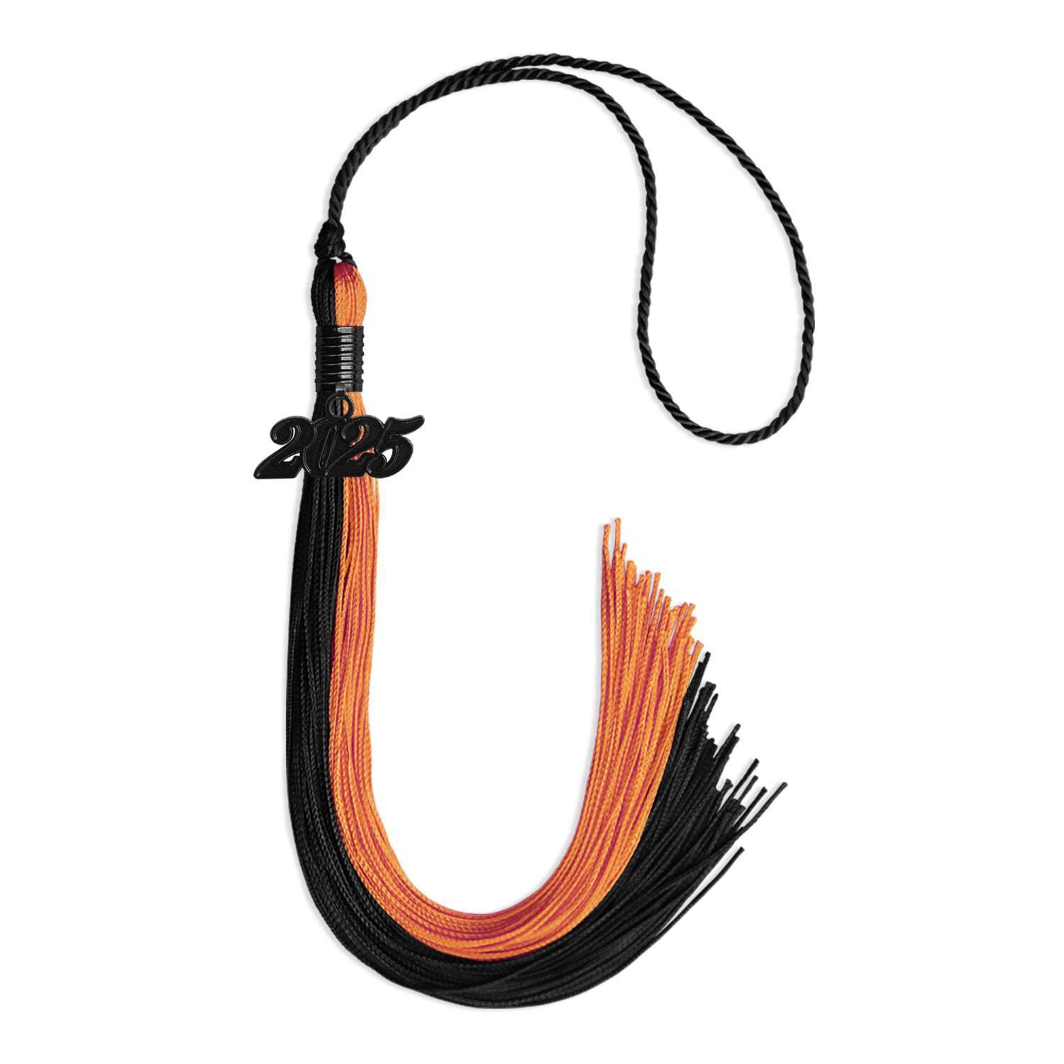 Endea Graduation Black/Orange Tassel with Black Date Drop