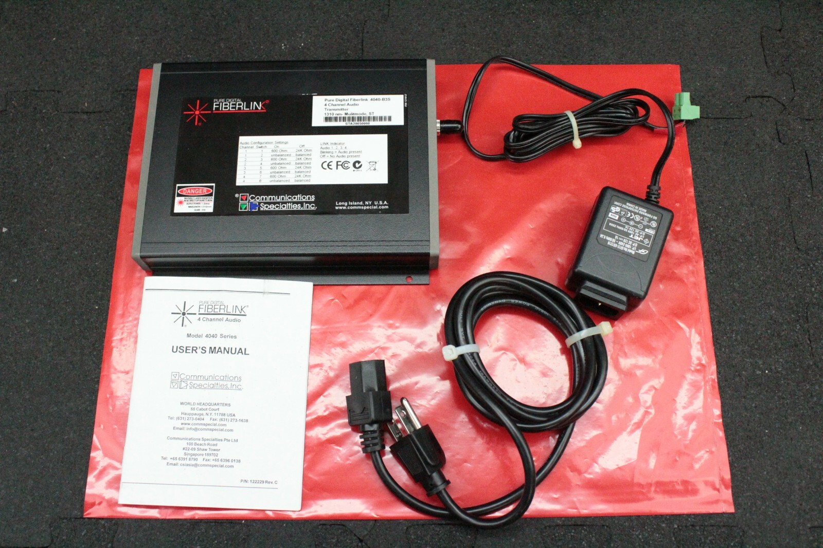 FiberLink 4040-B3S 1310nm Multimode 4-Channl Audio over Fiber Transmitter EL1911