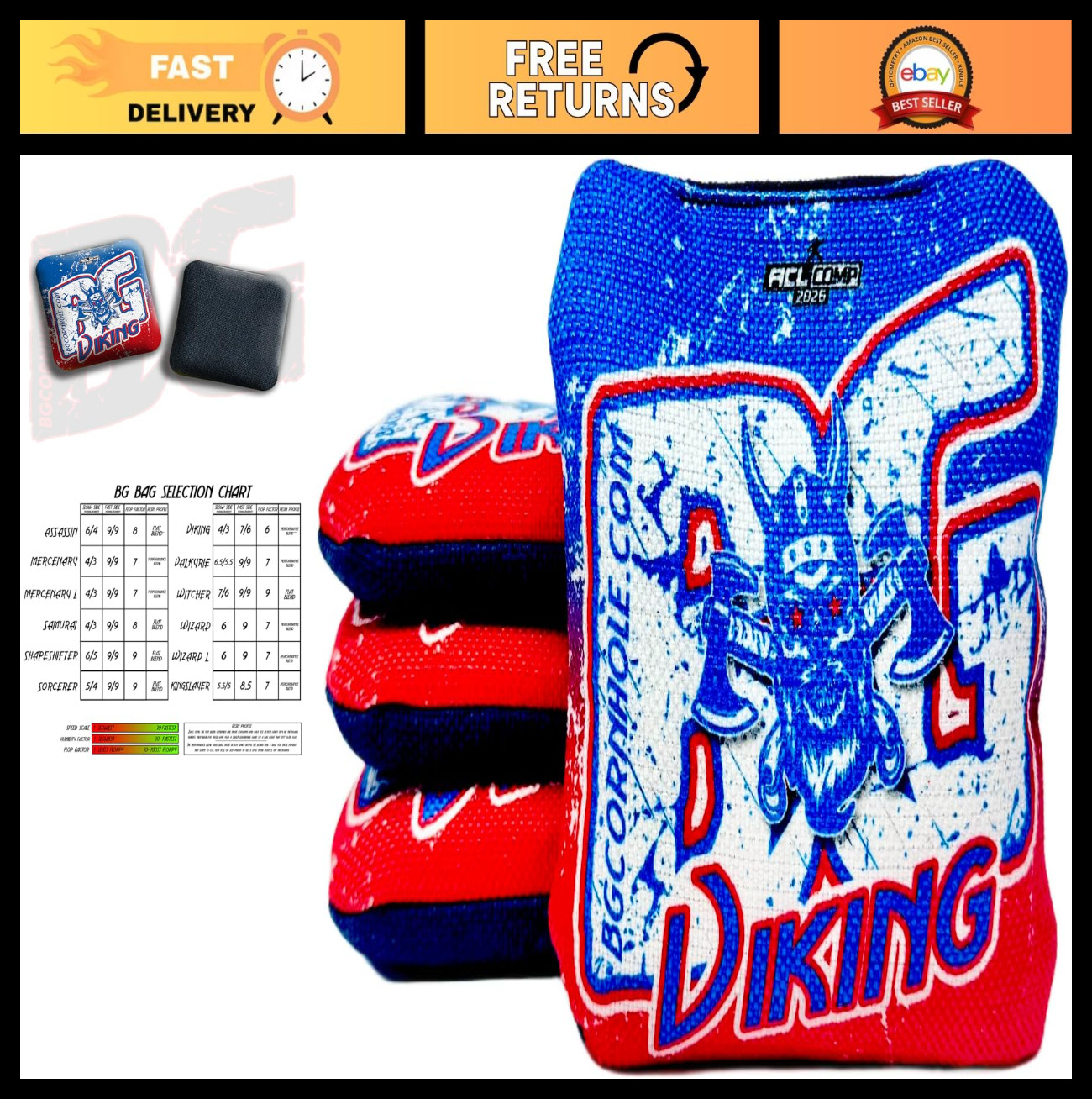Premium Cornhole Bags Set of 4 | Durable, Weather-Resistant, Fun Designs