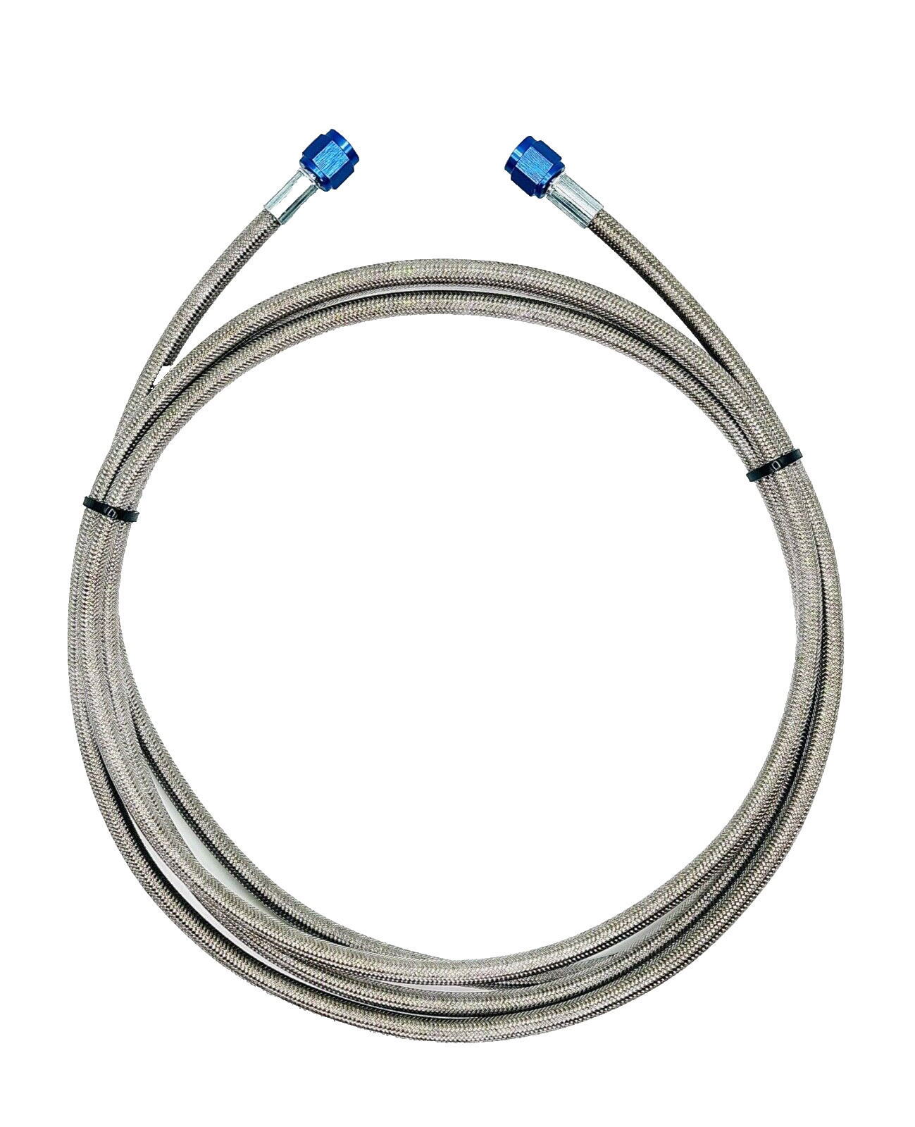 4AN NITROUS OXIDE/FUEL LINE 15 FT STAINLESS STEEL BRAIDED BLUE ENDS