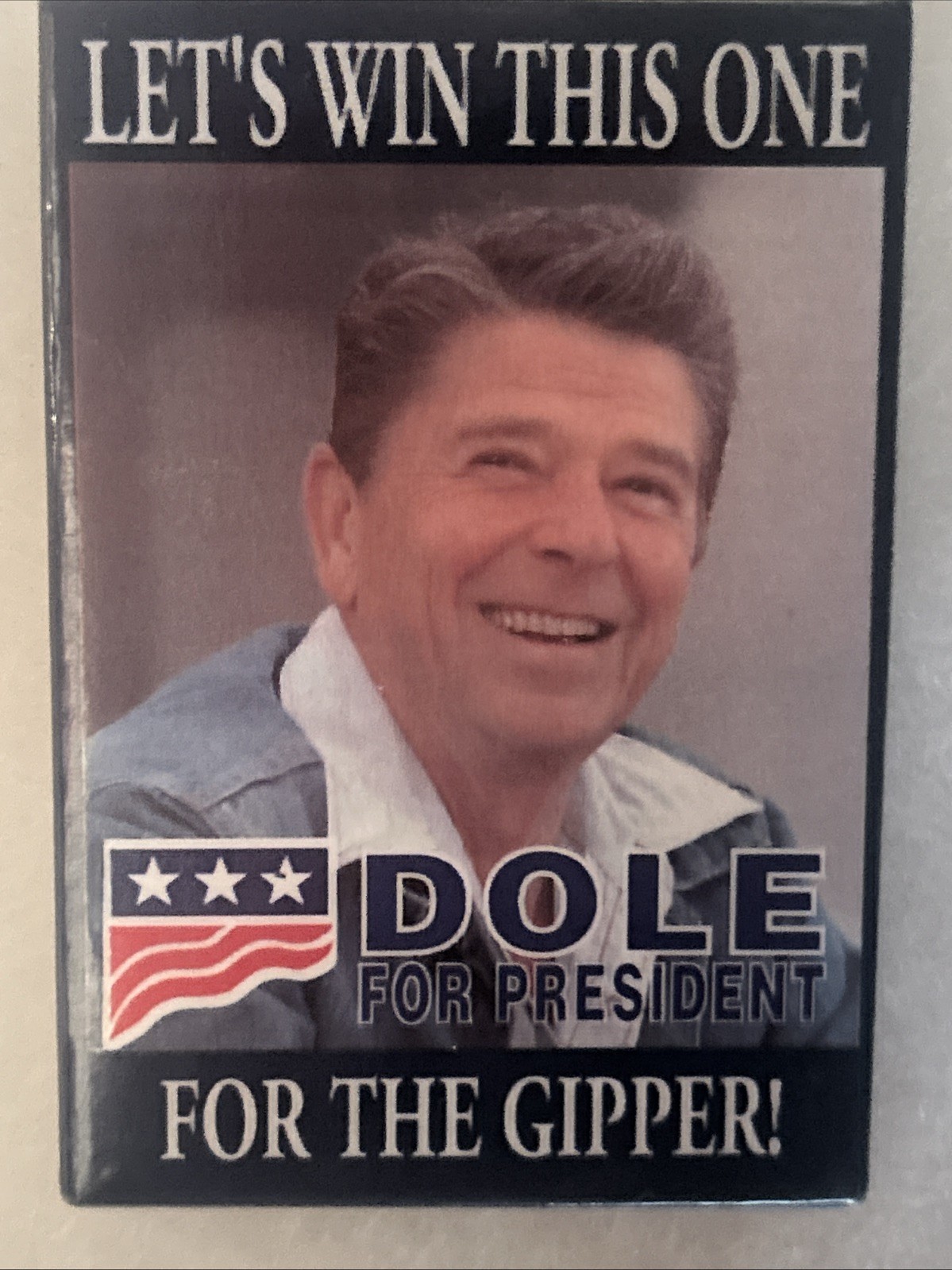 Let’s Win This One For The Gipper Dole For President 3” x 2” pinback button