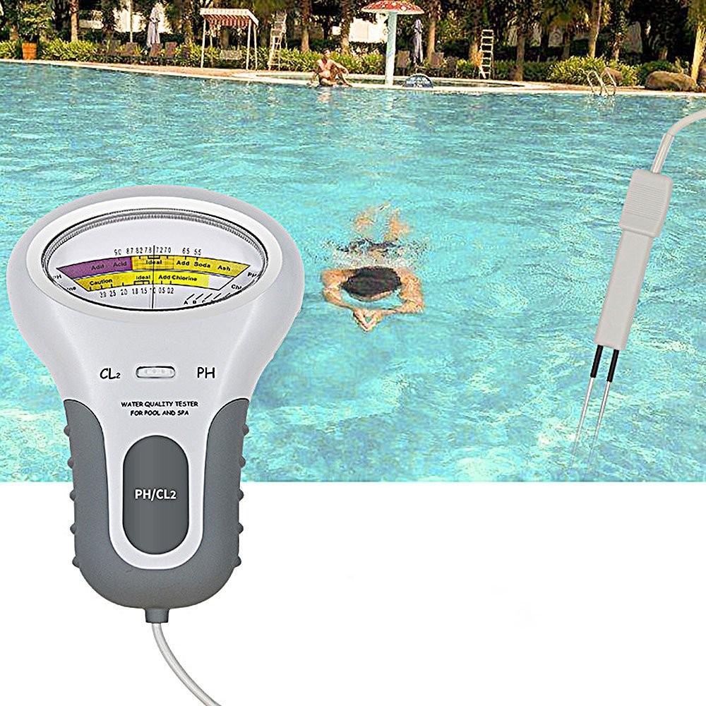 Swimming Pool Kit Meter Chlorine Digital PH Water Quality Tester Level MonitorCW