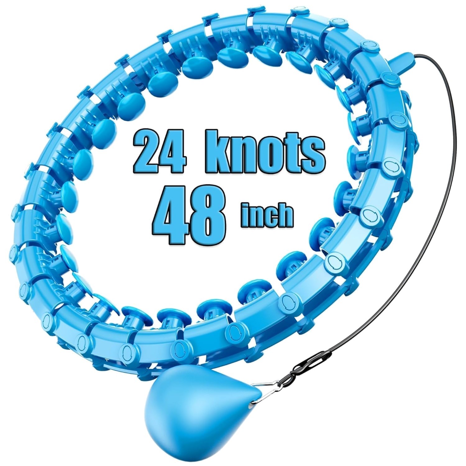 Detachable Blue Smart Weighted Exercise Hoop - Fits All Sizes & Beginners