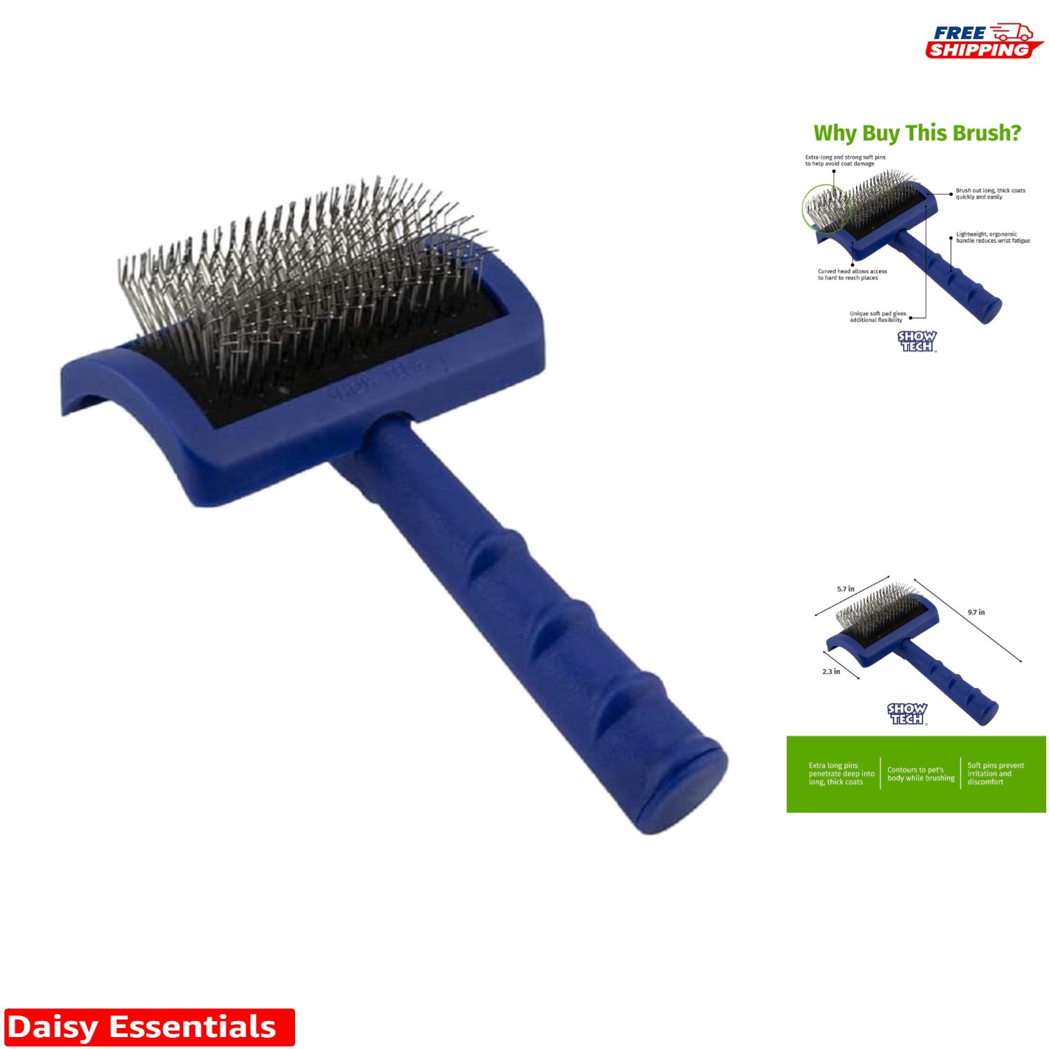 Ergonomic Tuffer Than Tangles Slicker Brush – Perfect Grooming for Doodle Breeds