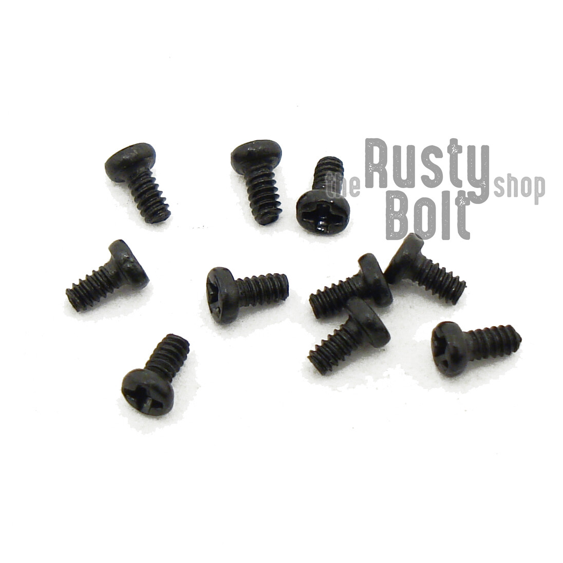M1 x 2mm, Phillips Pan Head Screws, Steel, Black
