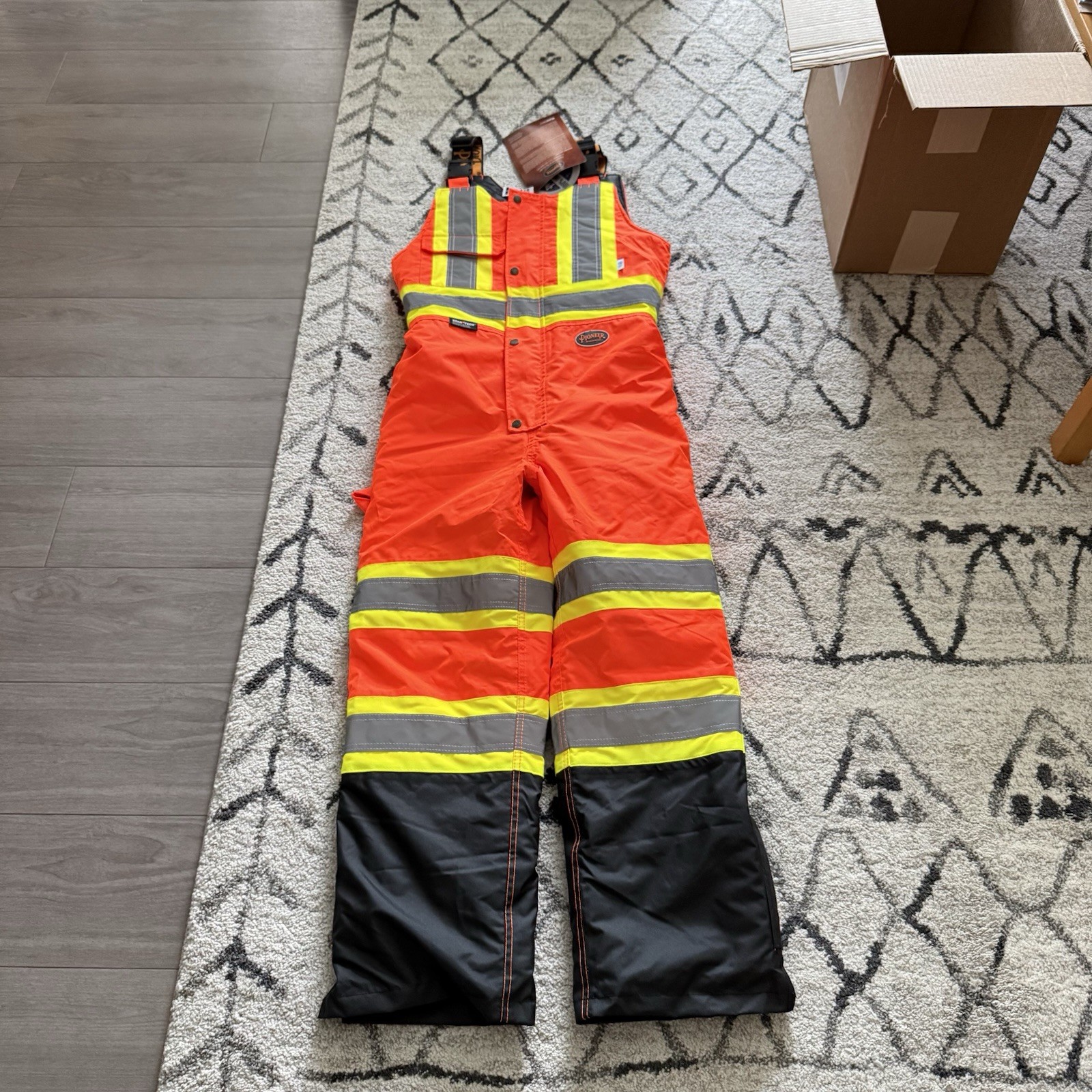 PIONEER SAFETY WATERPROOF QUILTED BIB PANT SMALL HI-VIZ ORANGE (V1120651U-S)