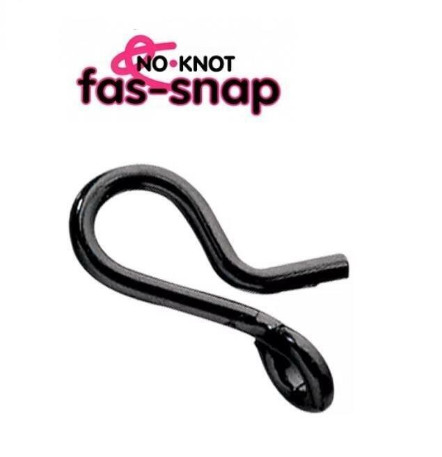 Kipper No-Knot Fas-Snaps Black 5pk (Select Size)
