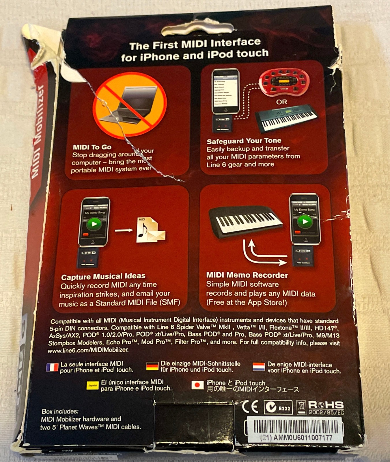 Line 6 MIDI Mobilizer 1 MIDI Interface For iPhone And iPod Touch.