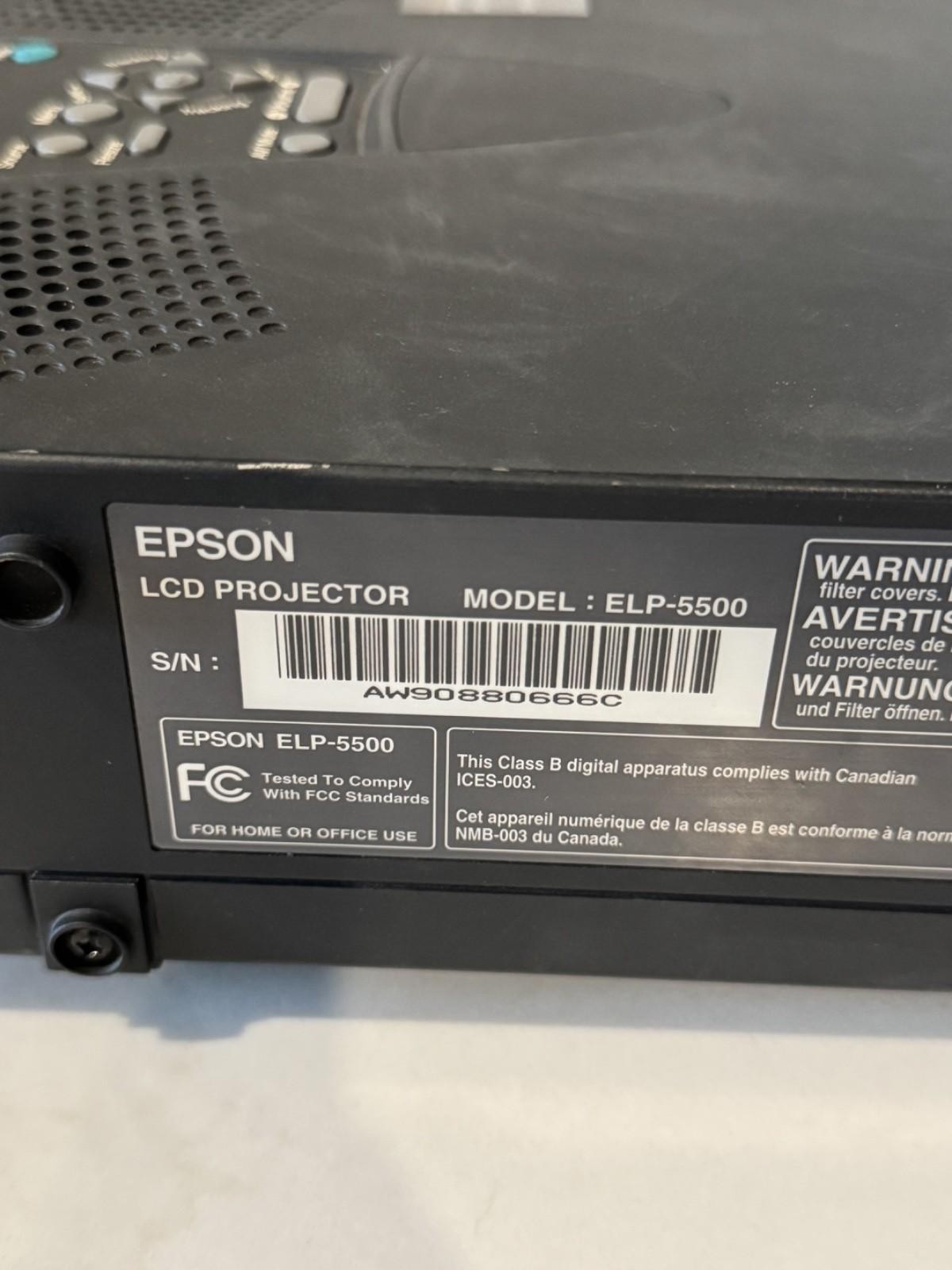 Epson PowerLite 5500C LCD Projector No Wires - Used