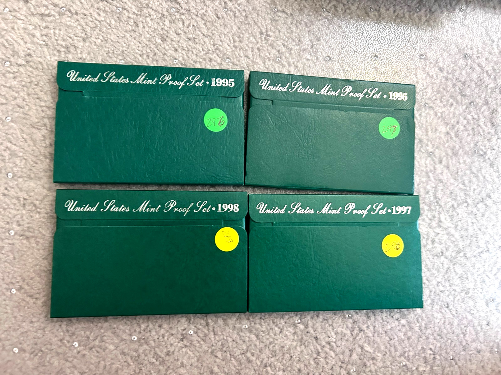 LOT of 4 Clad Proof Sets 1995 1996 1997 1998 U.S. Mint in Original Packaging 297