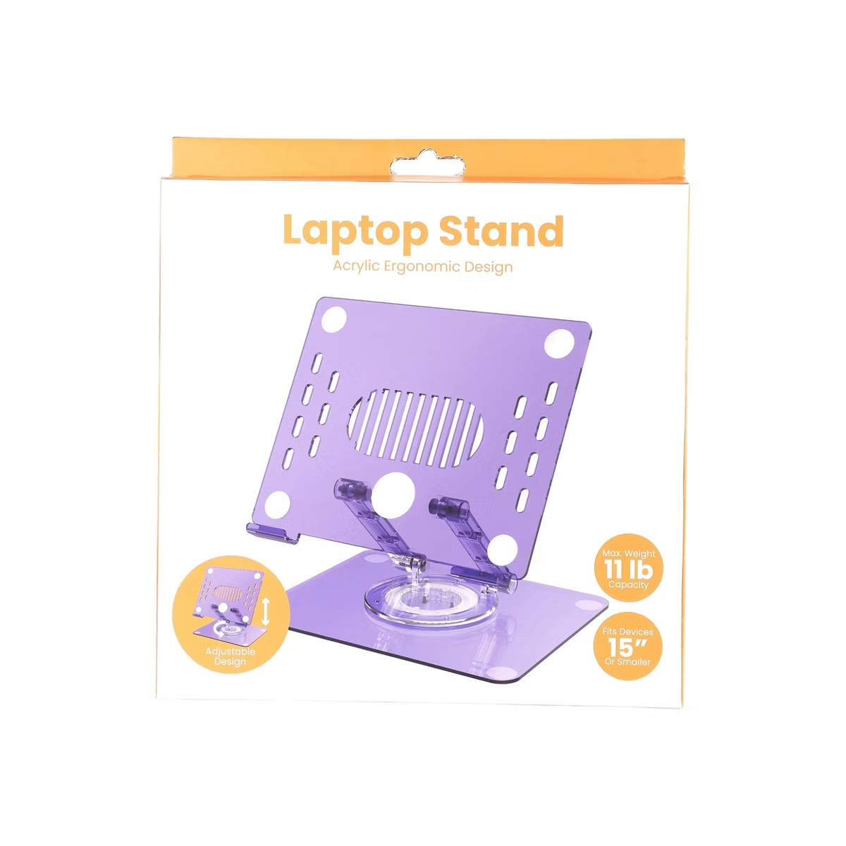New Vivitar Acrylic Laptop Stand Light Purple Ergonomic Support Fold Fast Ship