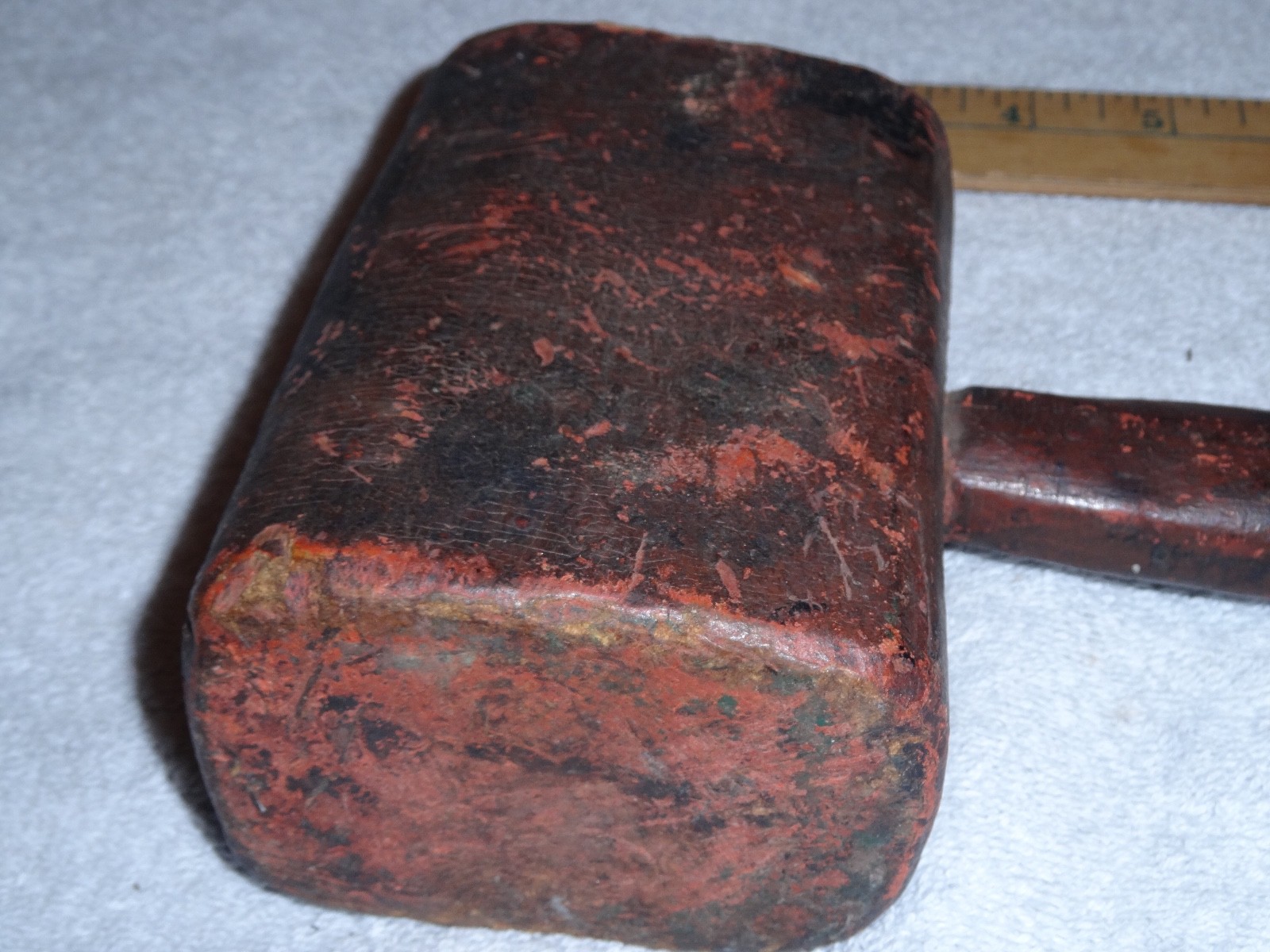VINTAGE ANTIQUE ORIGINAL 12.5" WOOD BLACKSMITH HAMMER SIGN TOOL WOODEN PRIMITIVE