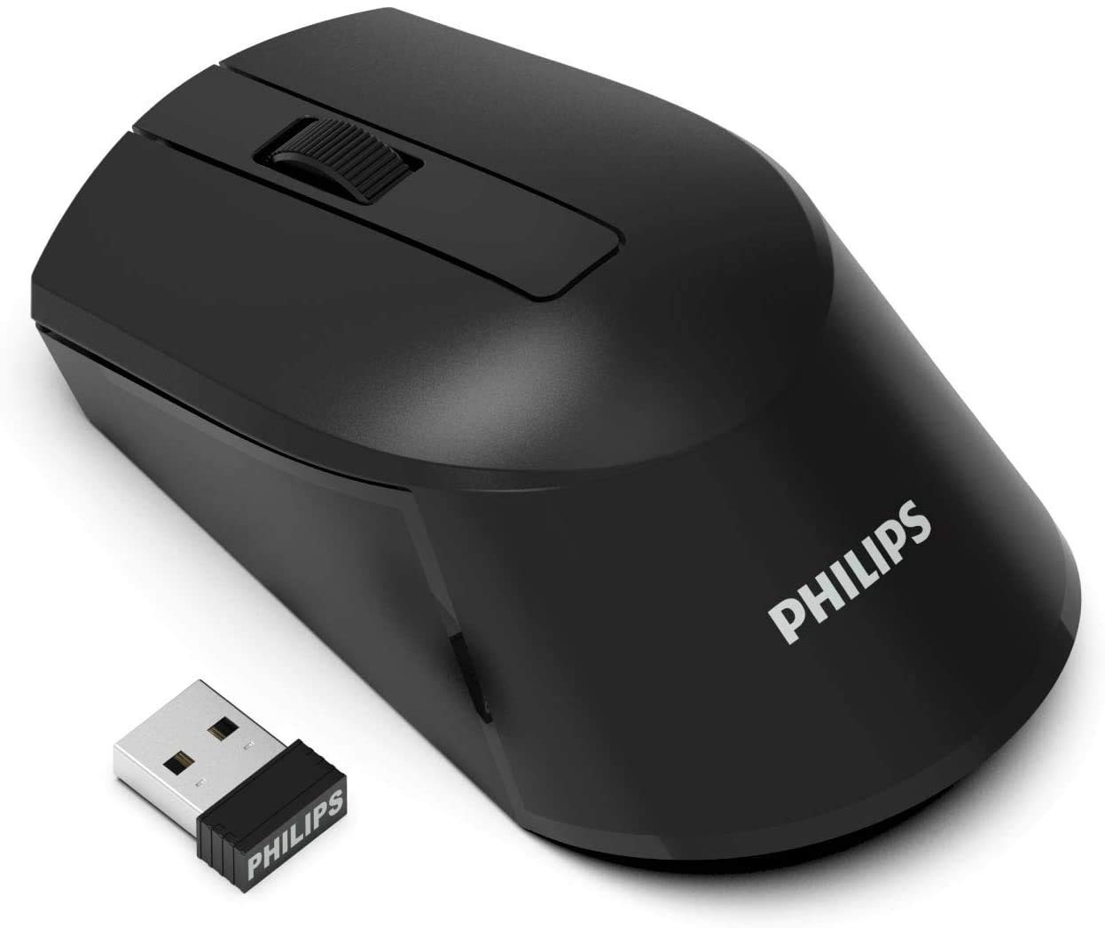 Philips Wireless Mouse Ergonomic 1600 DPI Optical USB Nano Receiver PC Mac Xbox