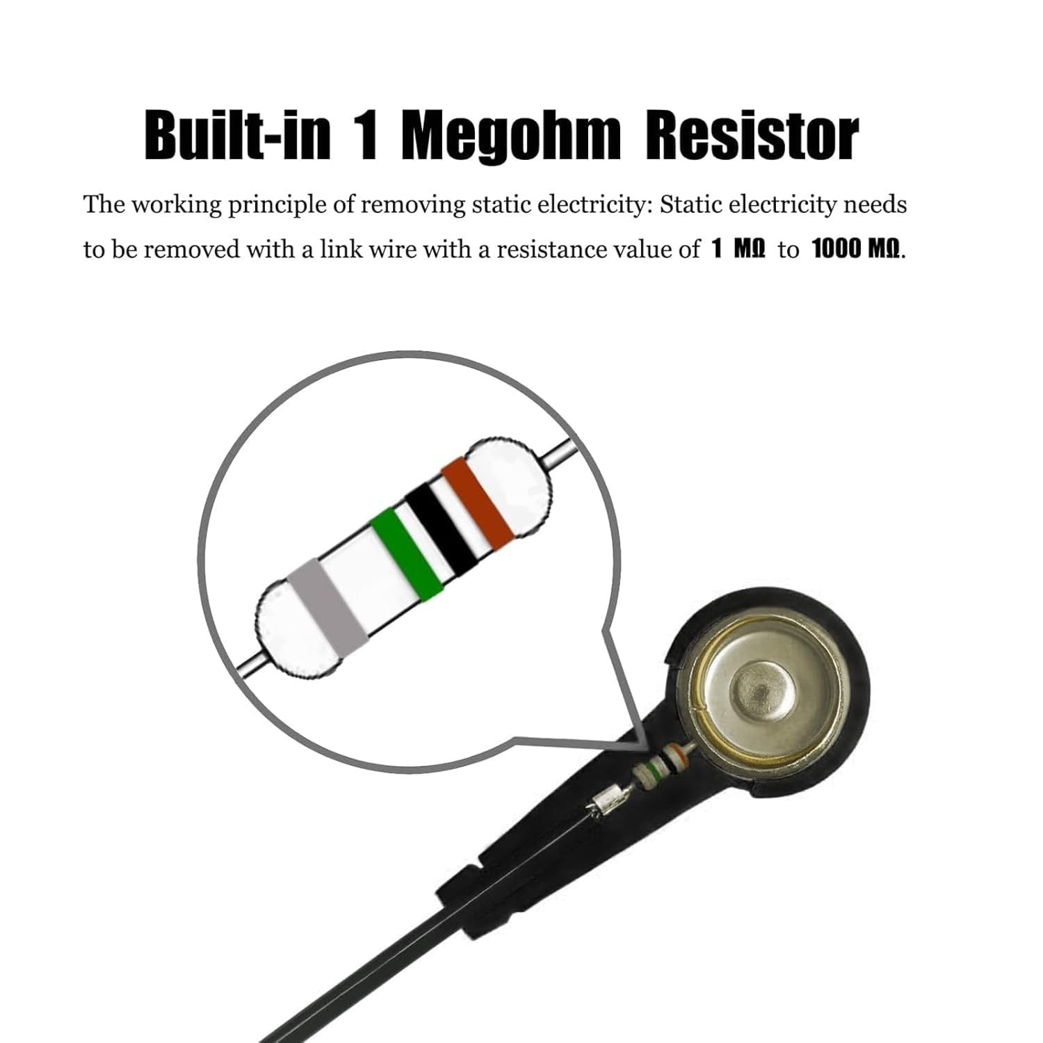 Adjustable Anti-Static Wrist Strap - 11" Grounding Bracelet for Safe Electronics