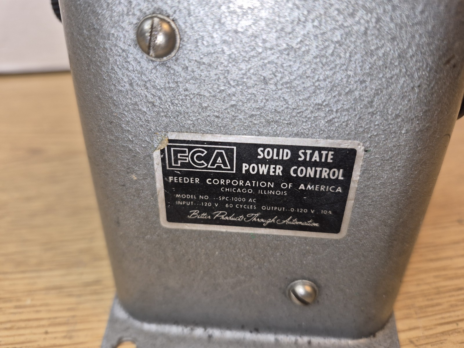 Vintage Feeder Corp Variable Speed Controller Solid State Power Control