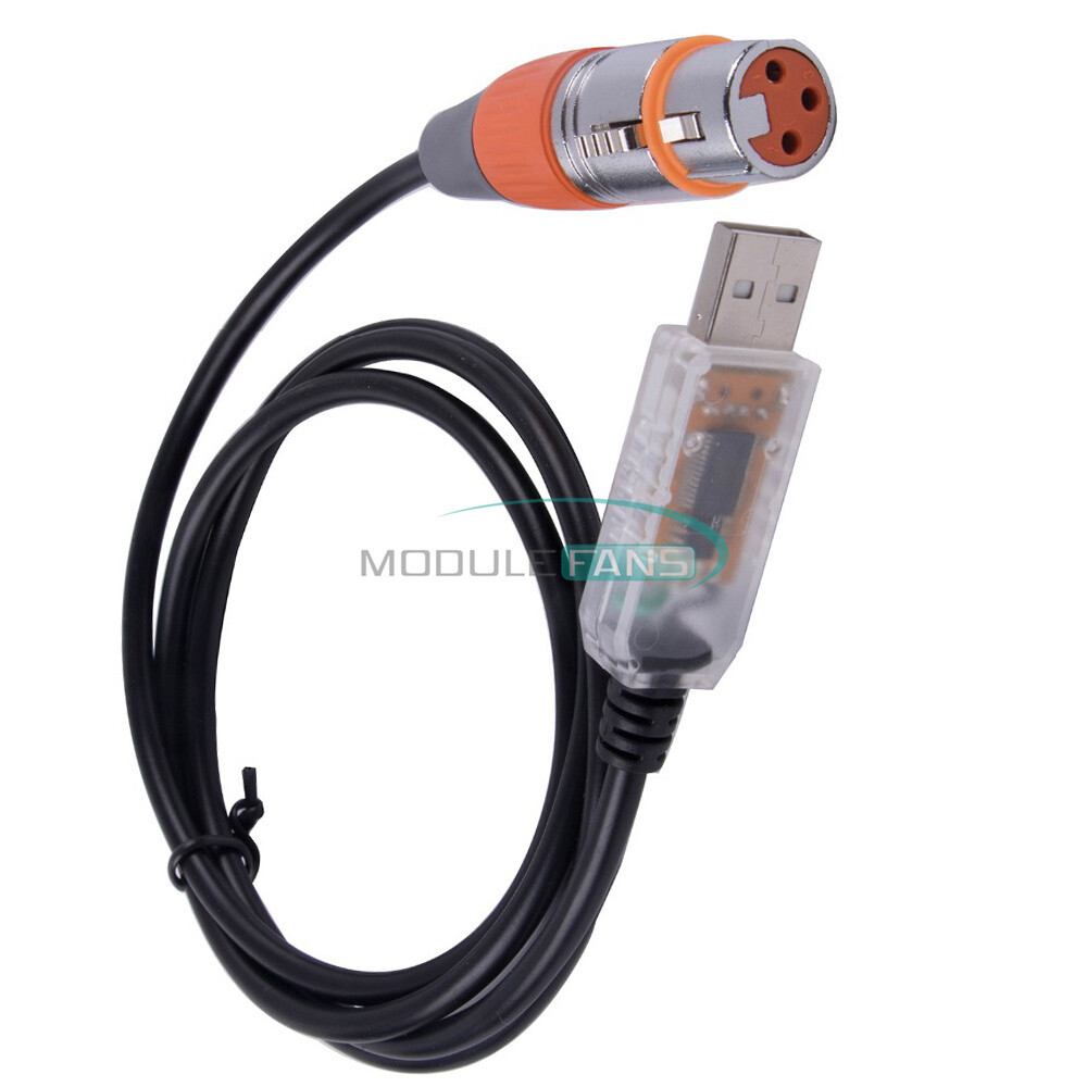 USB to DMX Interface Adapter Cable Stage Light PC DMX512 Controller Dimmer