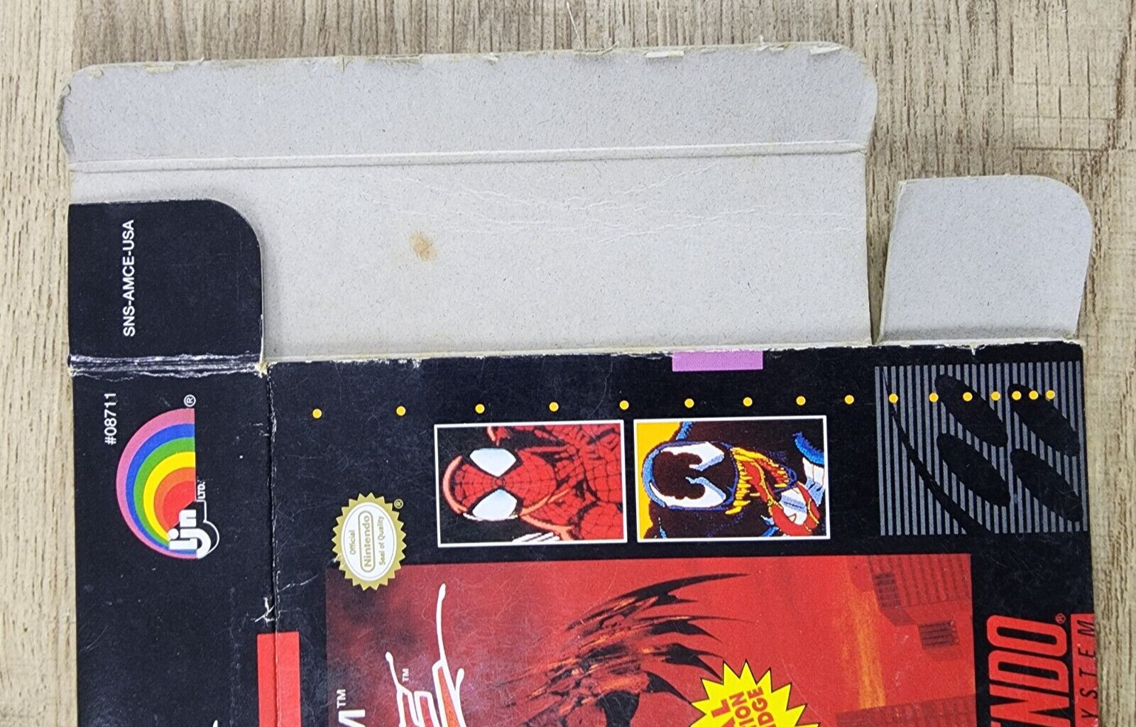 USED AUTHENTIC BOX ONLY - NO GAME - NO MANUAL - MAXIMUM CARNAGE - SNES