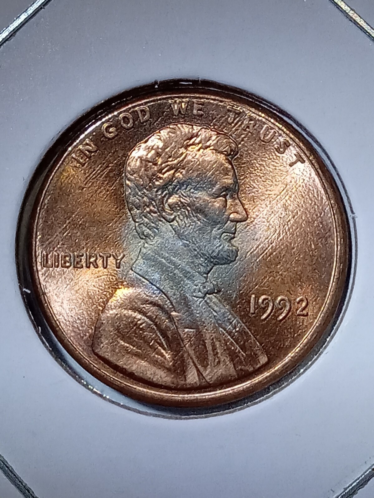 1992 Lincoln Cent W/ Missing Clad Layer Both Sides, Lamination Error & DD Vein!
