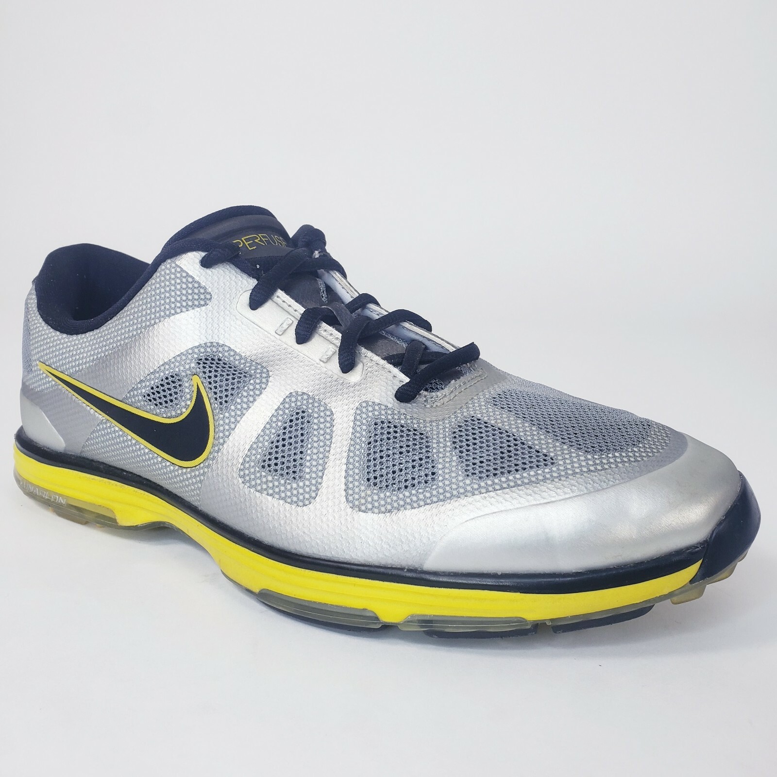 Nike Lunar Ascend Lunarlon Hyperfuse Men's Silver Size 8.5 Golf Shoes 483841-003