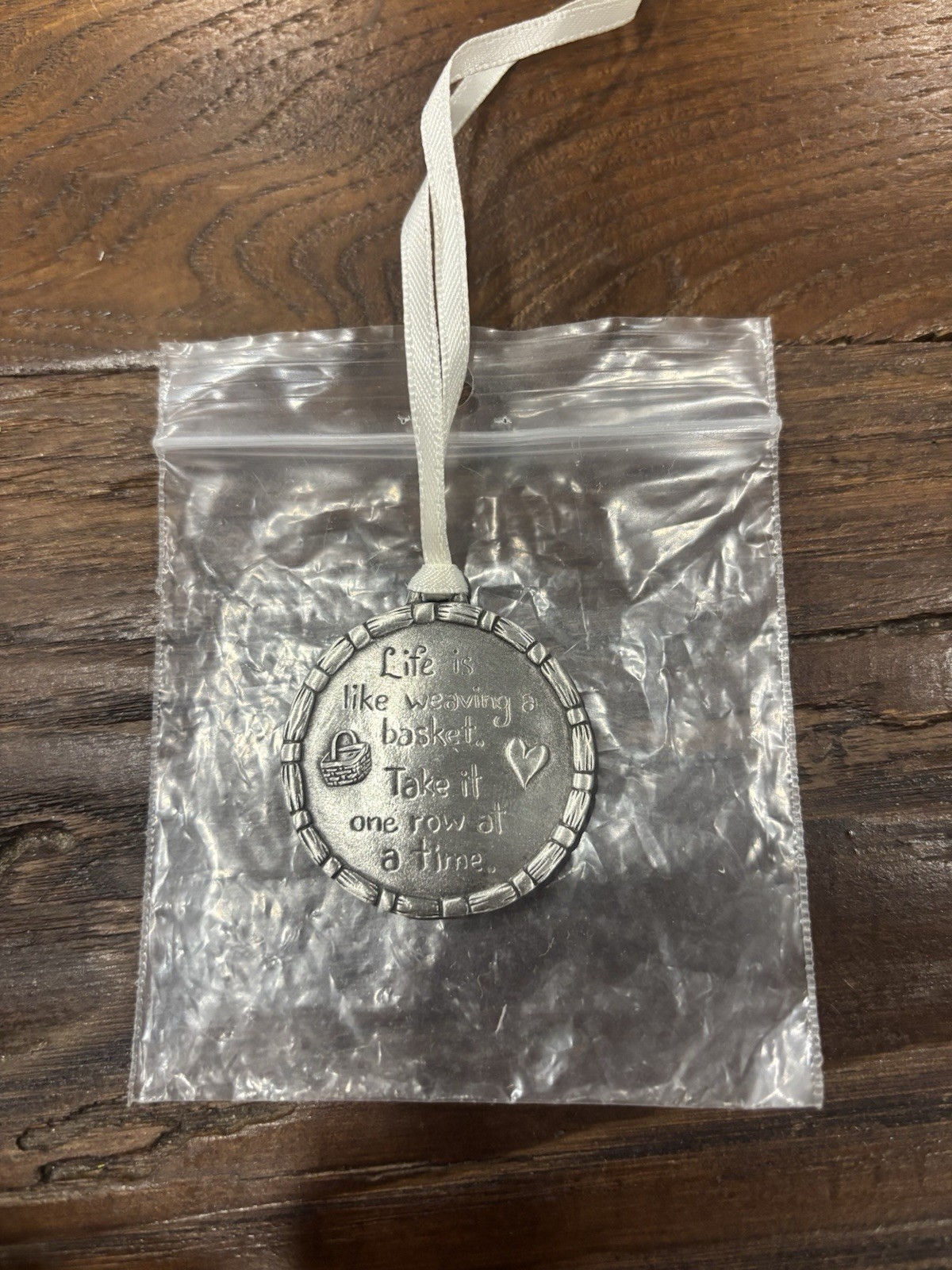 Longaberger Pewter Tie-on.