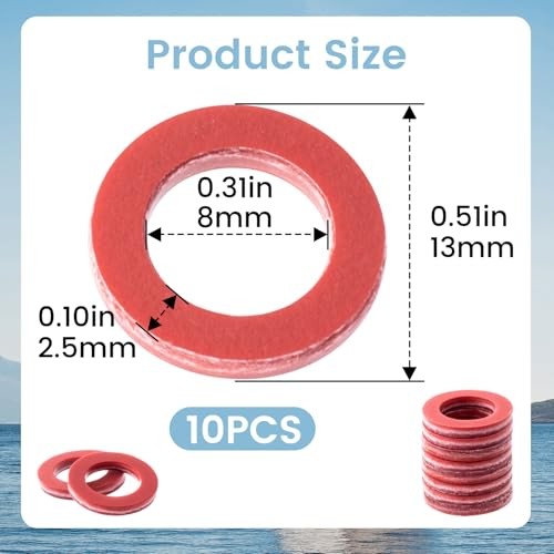 10 Pcs Drain Plug Gasket, Lower Unit Drain Plug Seal for Yamaha Outboard 4