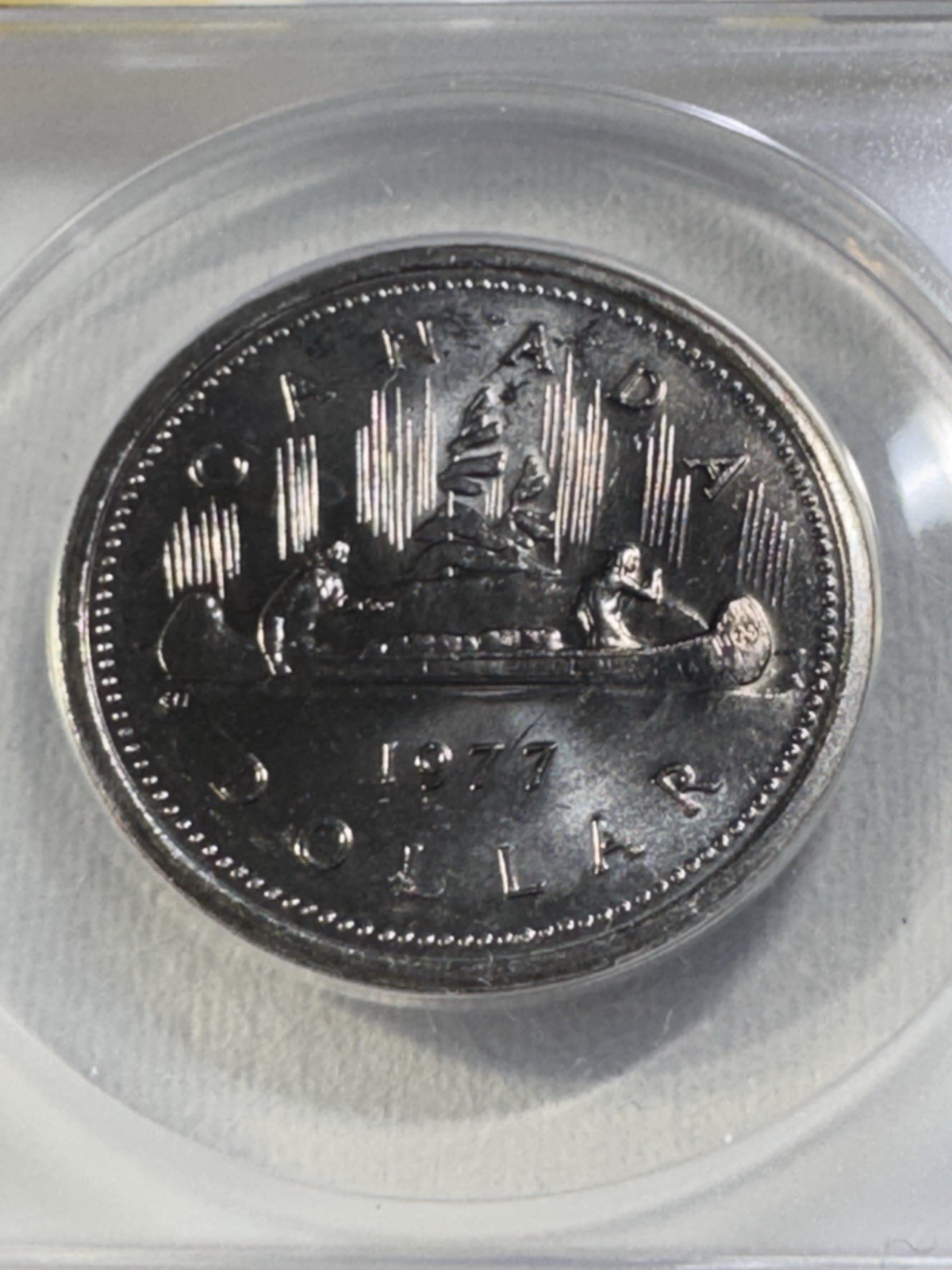 1977 Canada 1 Dollar Proof Like Coin Graded MS 64 by ANACS Voyageur