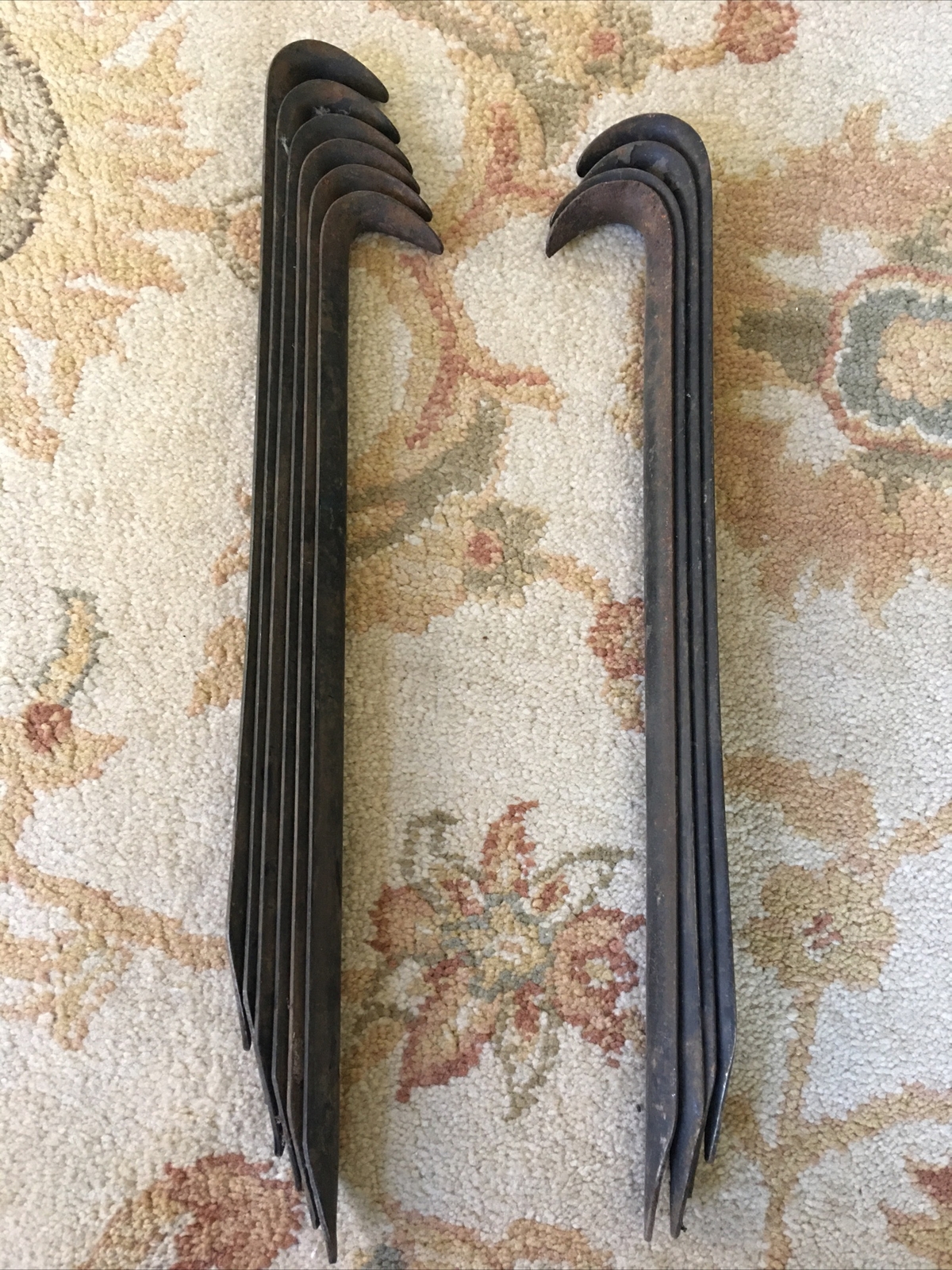 Original WW2 German Metal Tent Stakes Set of 10 Gyq43 Gk&f 43 & 44 Great Set
