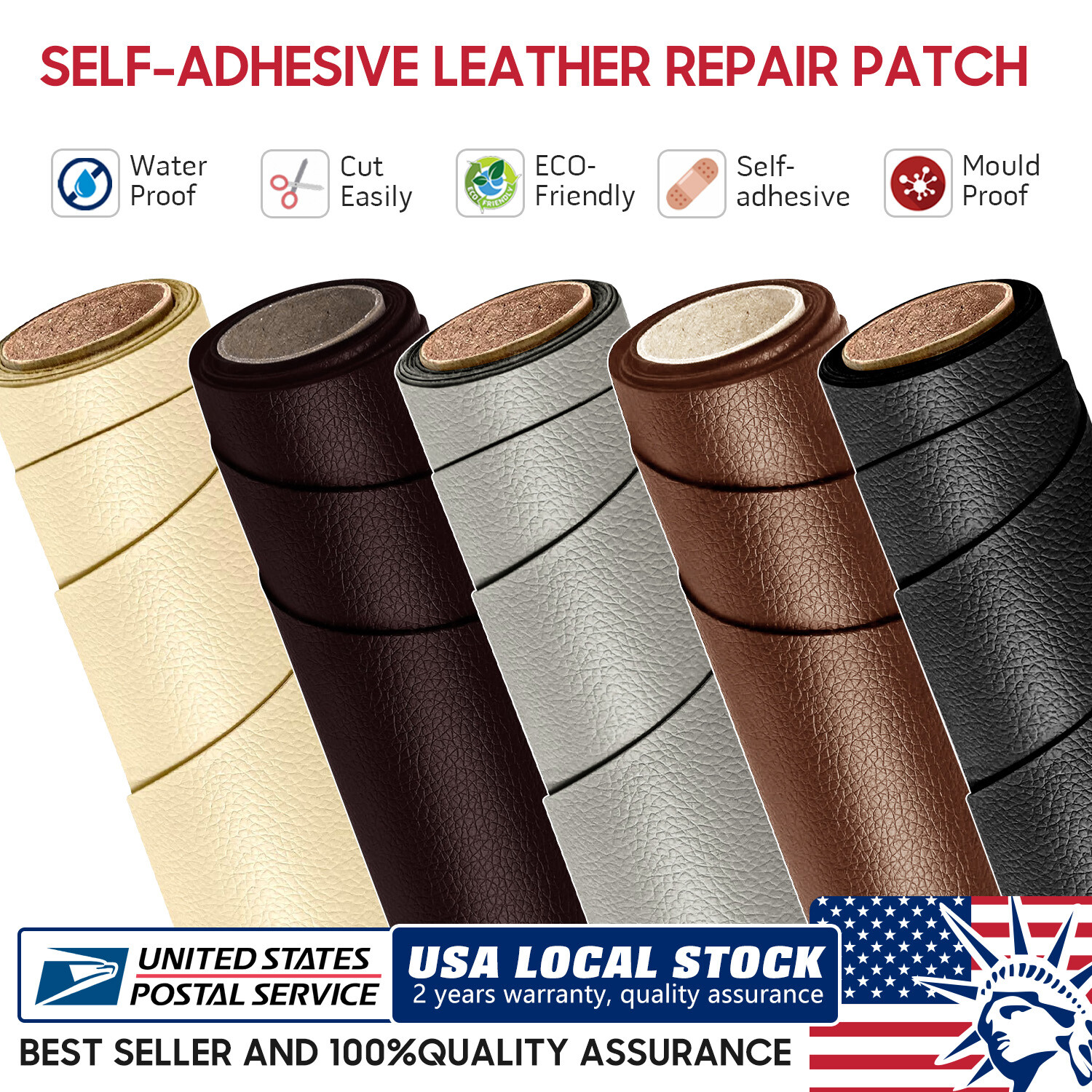Anti-tear Leather Repair Patch DIY Kit - Rejuvenate Worn Furniture/Car Seats USA