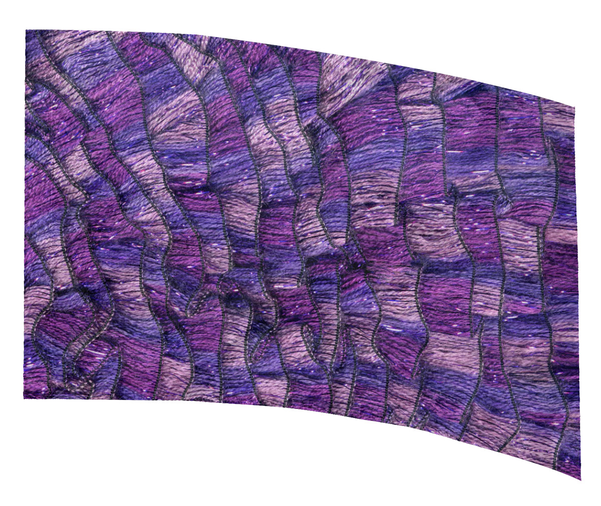 COLOR GUARD FLAGS VIOLET WHISPERS SILKS - NEW - 36" x 54" Standard Curved