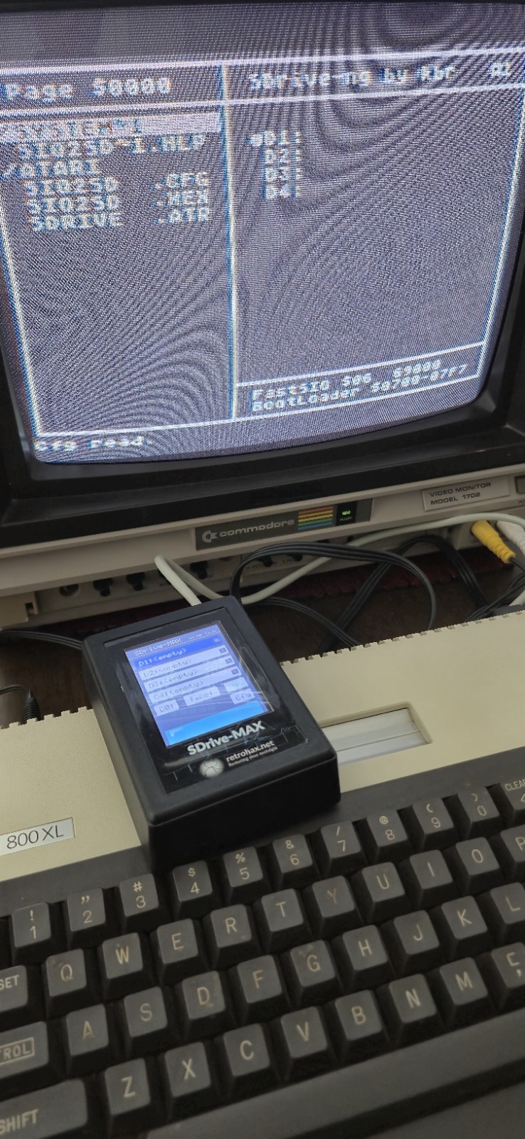 2 x Atari 800XL Computers With SDrive-Max,SIO2SD,1Power Supply,1Controller,AS IS