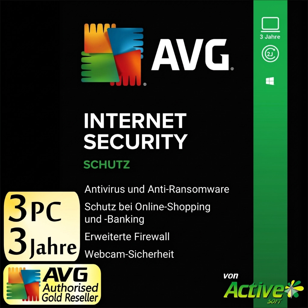 AVG Internet Security 2026 3 PC 3 Year | Inc. Antivirus | UE DE License 2027