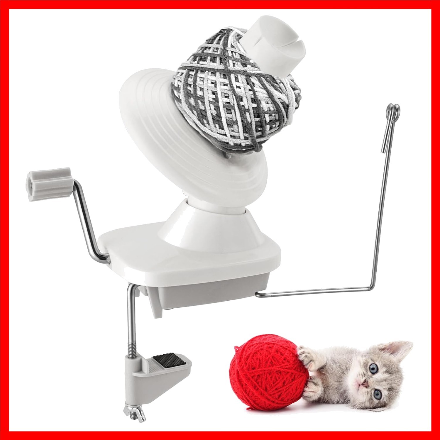Durable ABS Plastic Yarn Ball Winder - 3.5 Oz Capacity, Grey, Lightweight Design