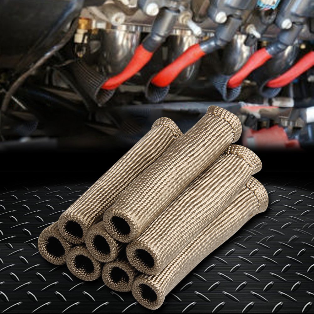 2500° High Heat Shield Engine LS Spark Plug Wire Boots Protector Sleeve Cover 8X