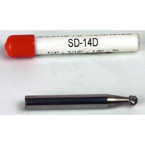 Carbide Burr (SD-14D) Ball Shape - Double Cut - 1/4 x 3/16 x 1/8 x 2