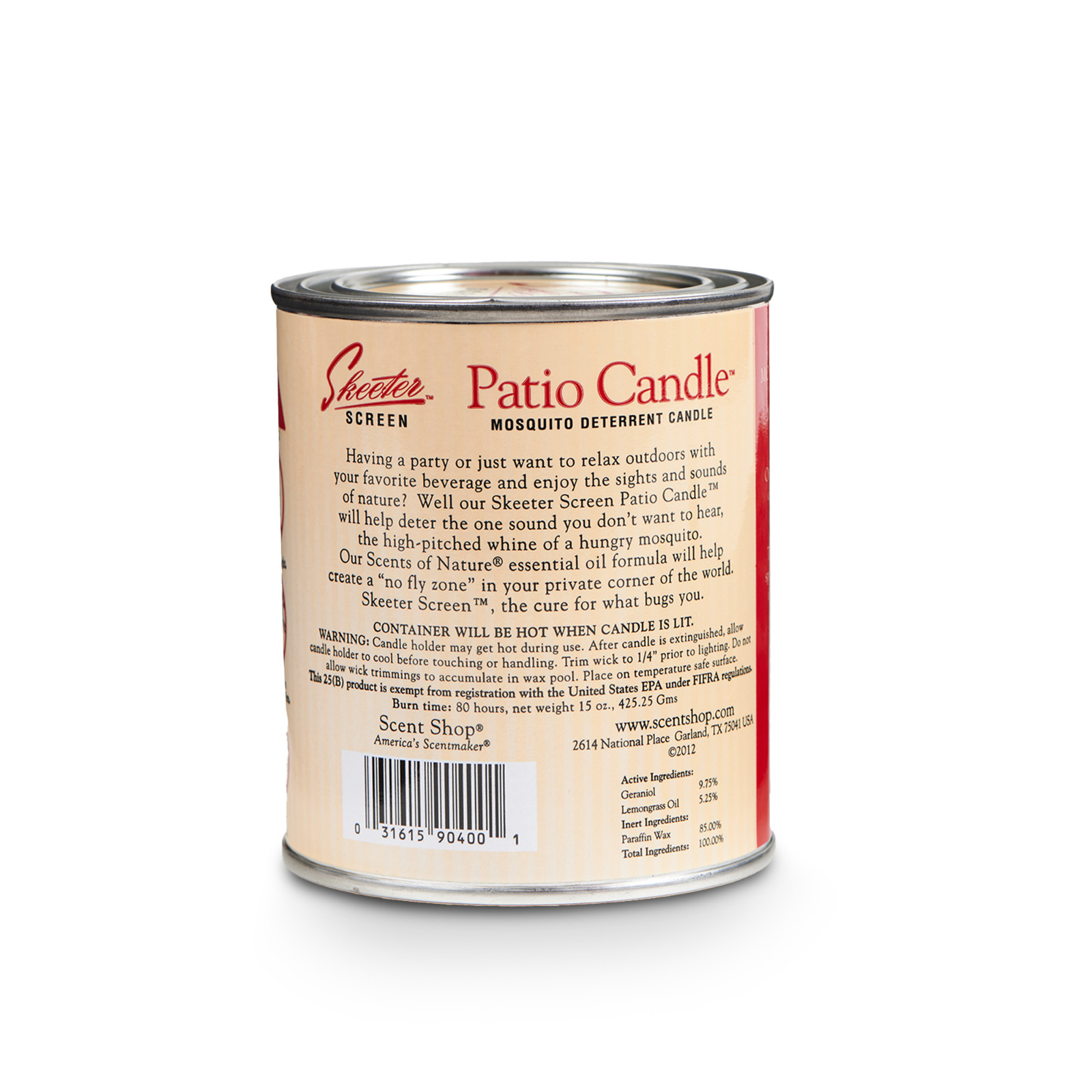 Skeeter Screen 90400 80 hour Patio Candle -6 Pack