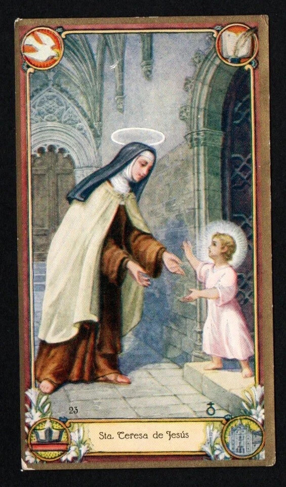 Holy card antique de Santa Teresa image pieuse santino estampa