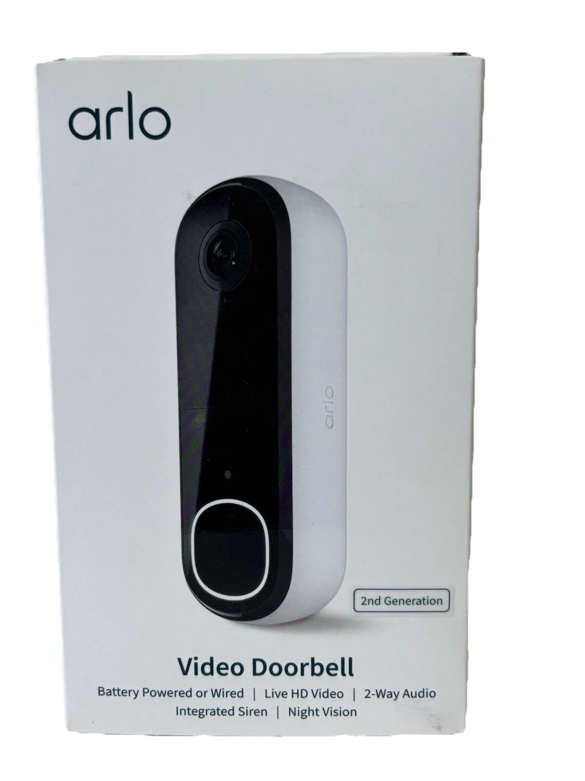 ARLO Video Doorbell 2nd Gen w/ Night Vision 180° FOV White AVD3001-1WMNAS