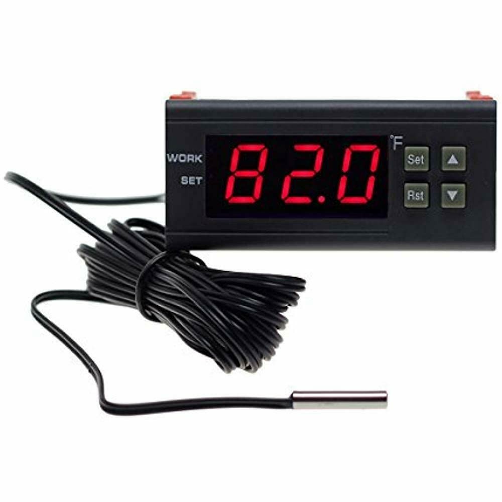 DC 12V Fahrenheit Digital Temperature Controller 10A 1 Relay with NTC 10K Sensor