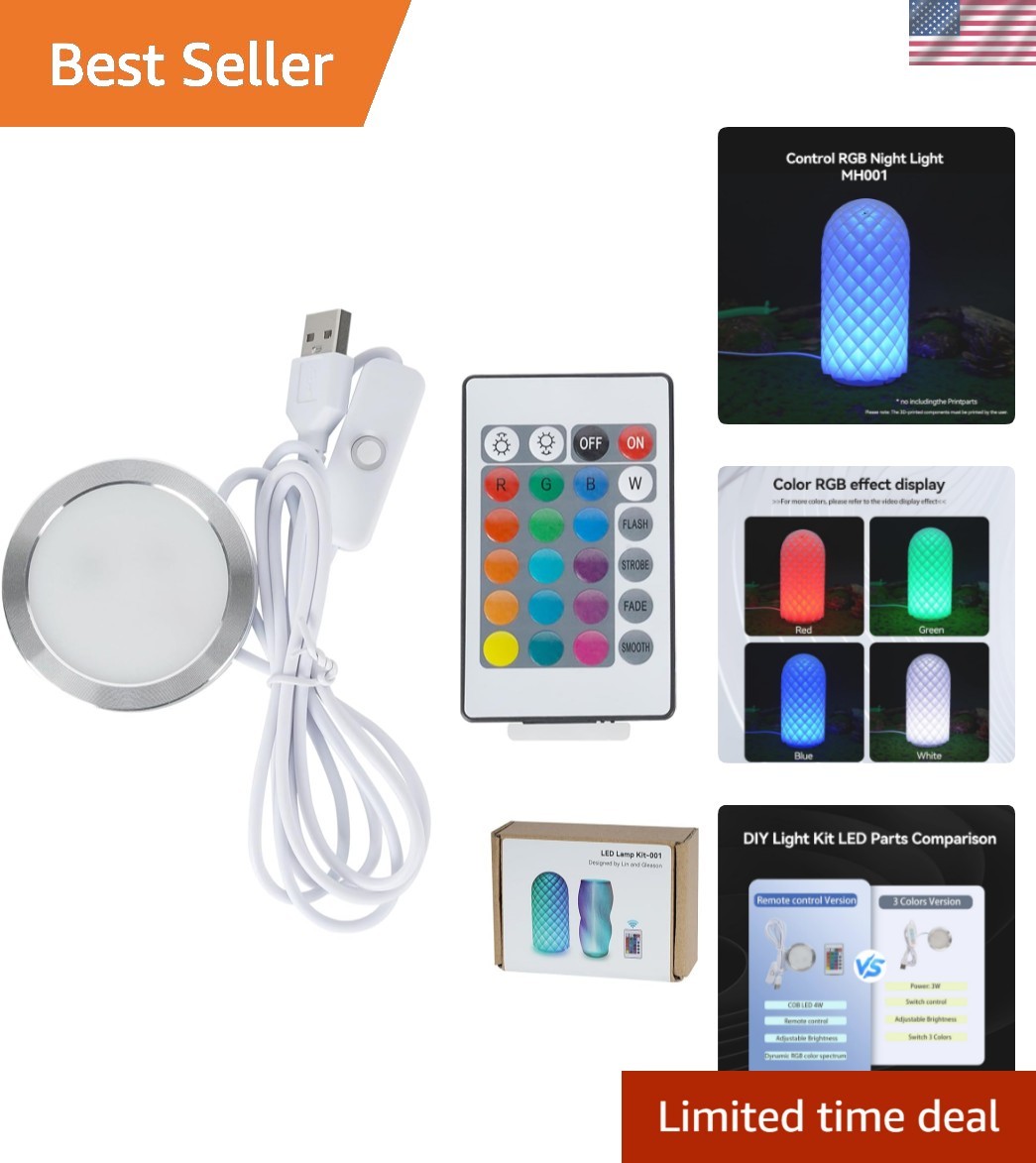 1PCS Remote Control RGB LED Lamp Kit 001 for Bambu Lab H2C/X1/P2S/A1 Multicol...