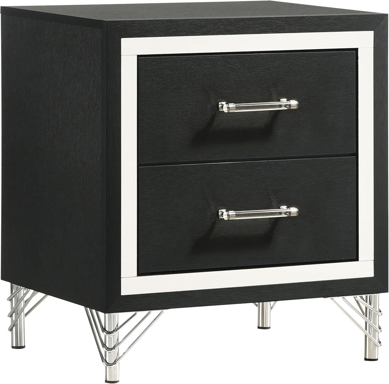 Home Furnishings Lucia Modern Classic Wood 2-Drawer Bedroom Nightstand Bedside T