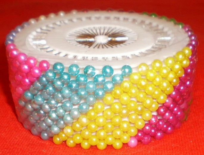 480 Assorted Color Sewing Faux Pearl Round Head Corsage Decortive Pins