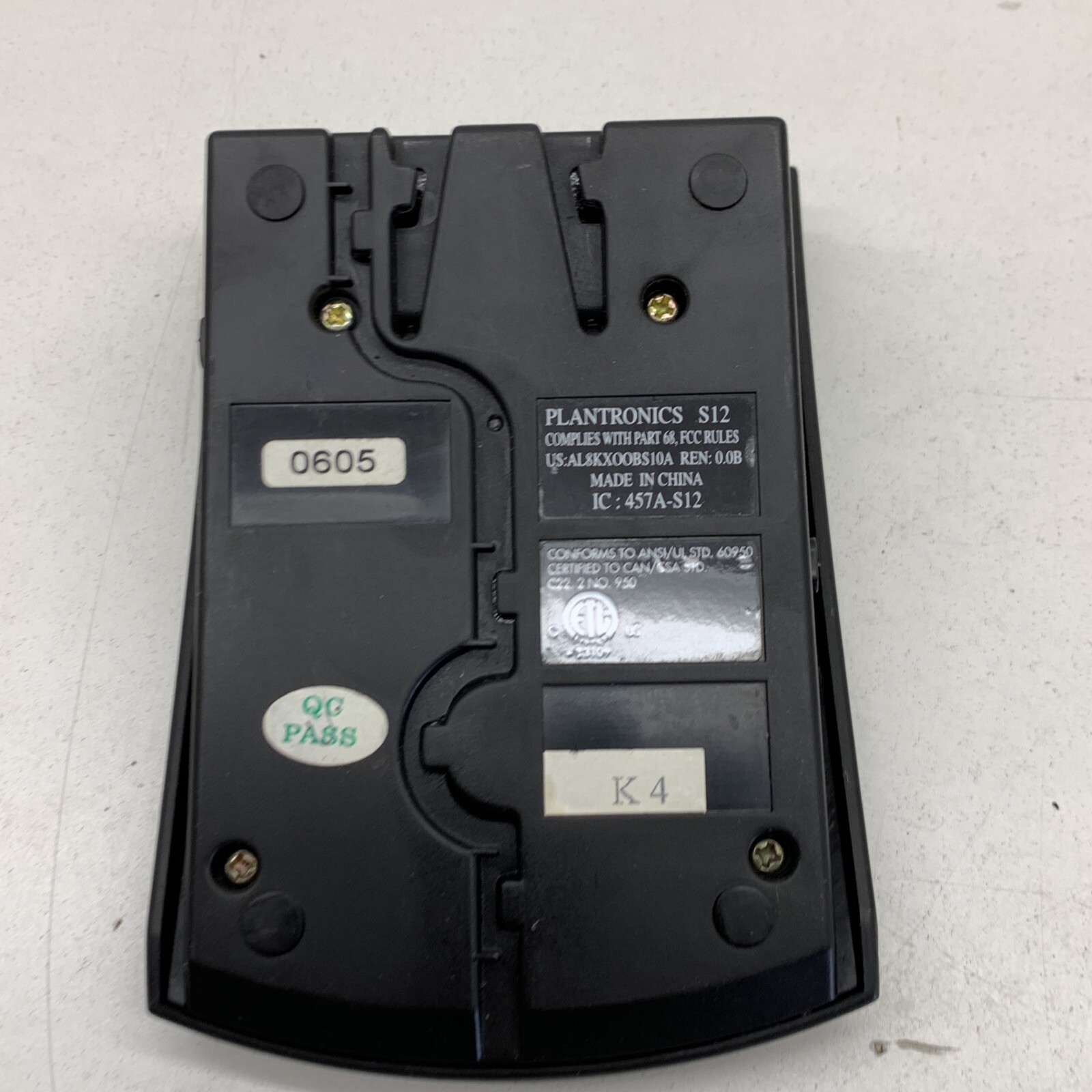 Plantronics S12 Corded Telephone Headset System Base Unit ONLY
