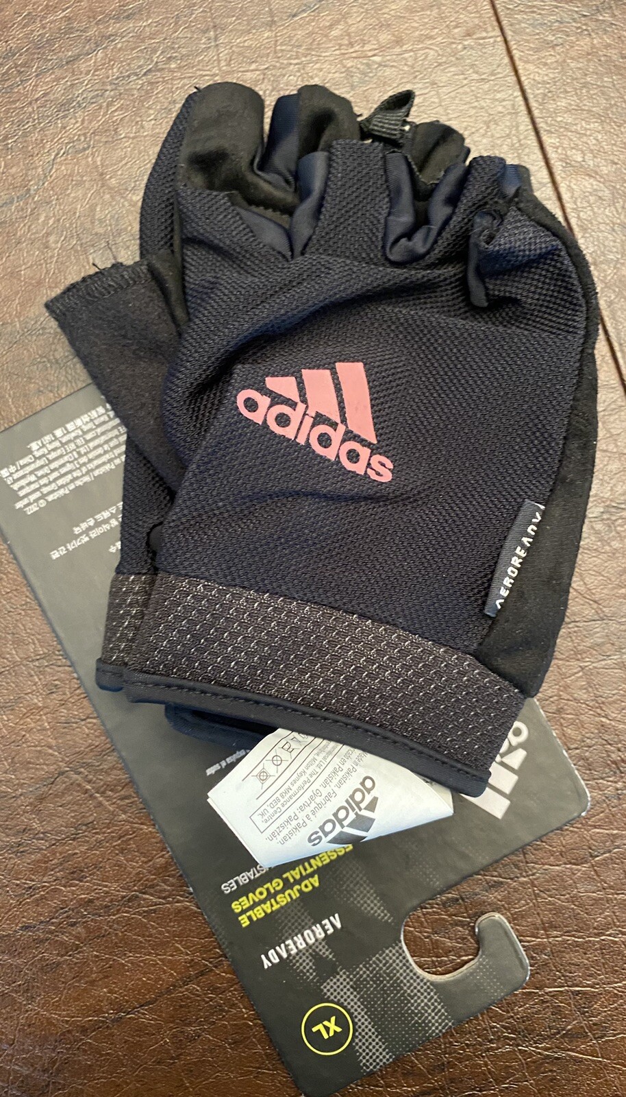 Adidas Aeroready Fitness Training Gloves Women's XL-New W/ Tags- Black w/Pink
