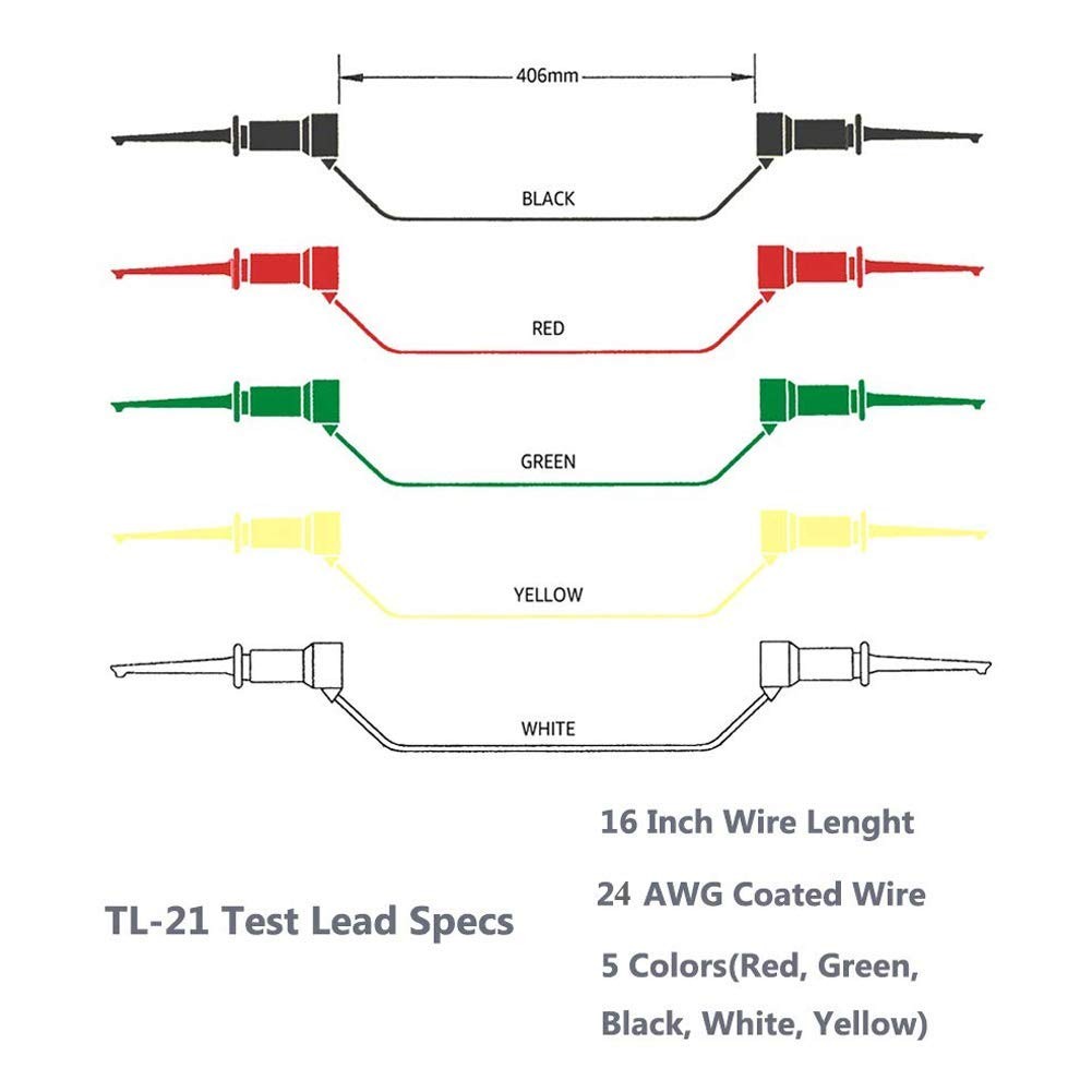Dahszhi Testing Hook Clip Probe Test Leads Electronics Silicone Test Leads 50...