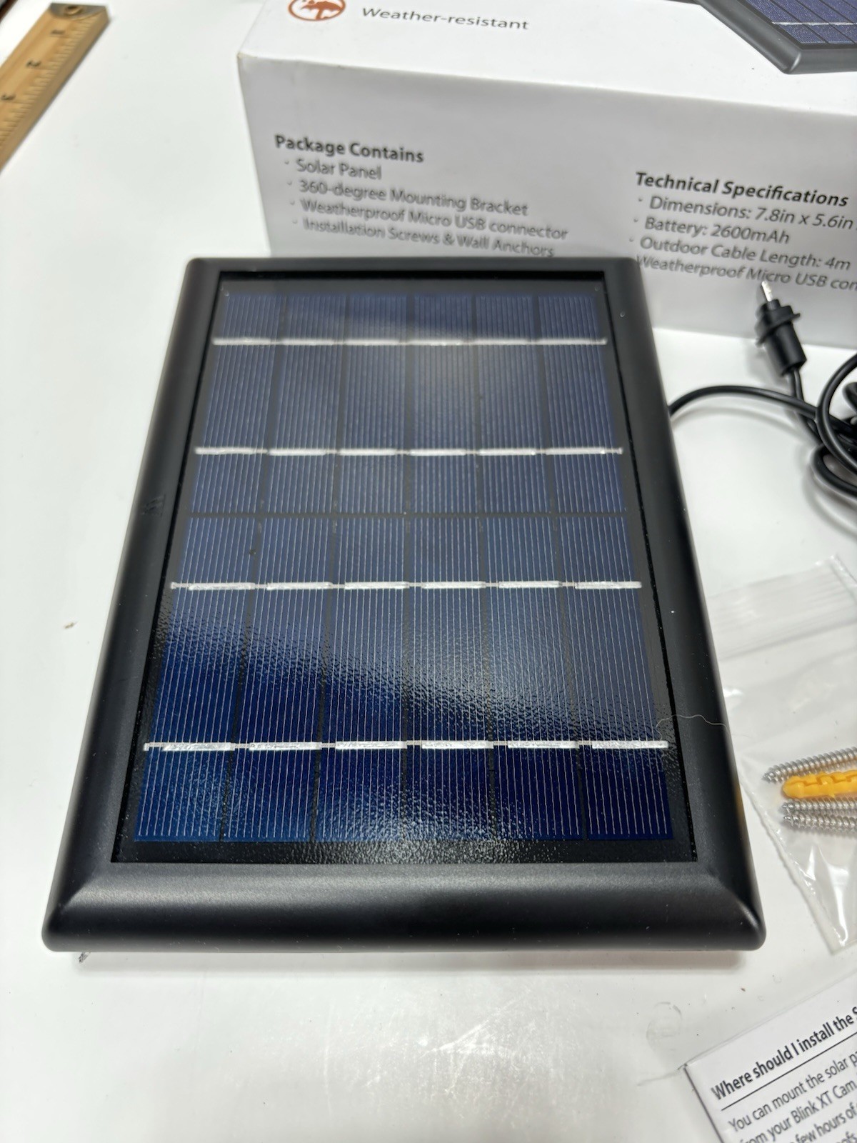Blink Outdoor Solar Panel Battery for Blink Outdoor XT2 XT Weatherproof Mount