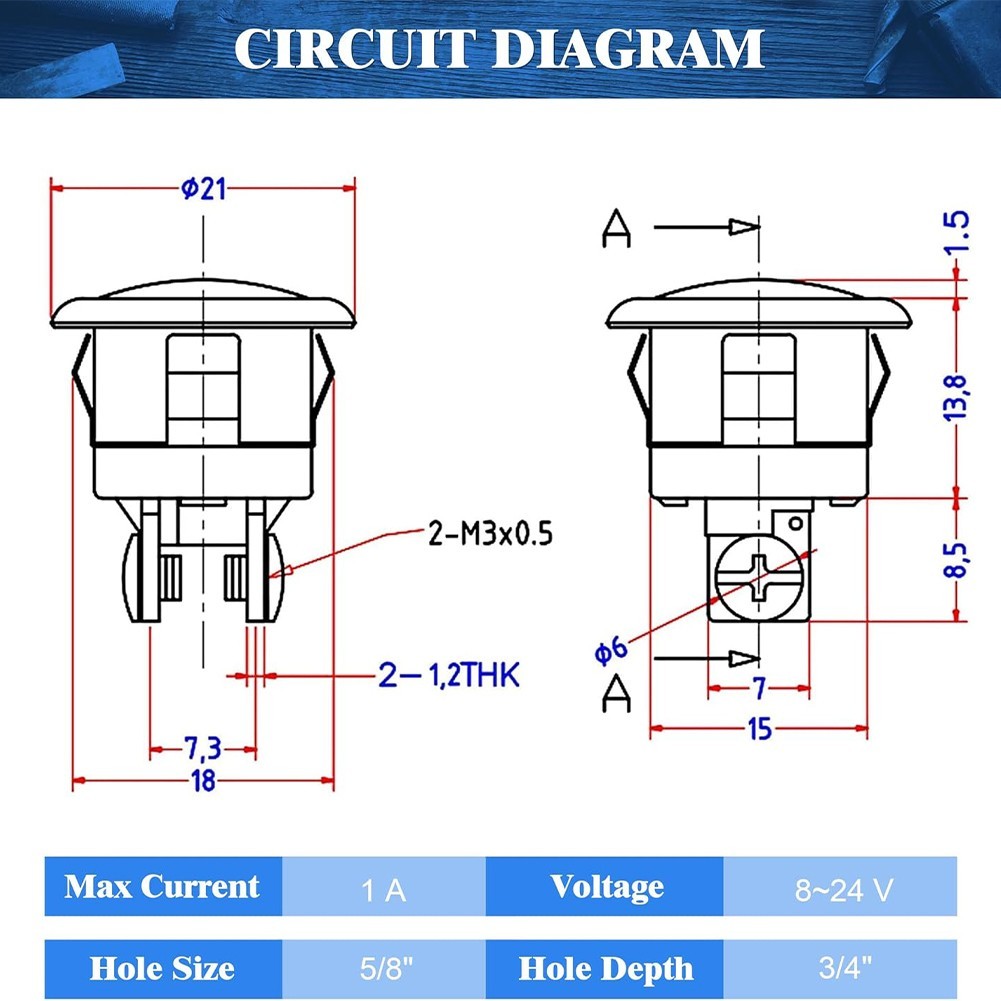 2 Pack Wired Doorbell Button with White LED Light for Easy Replacement