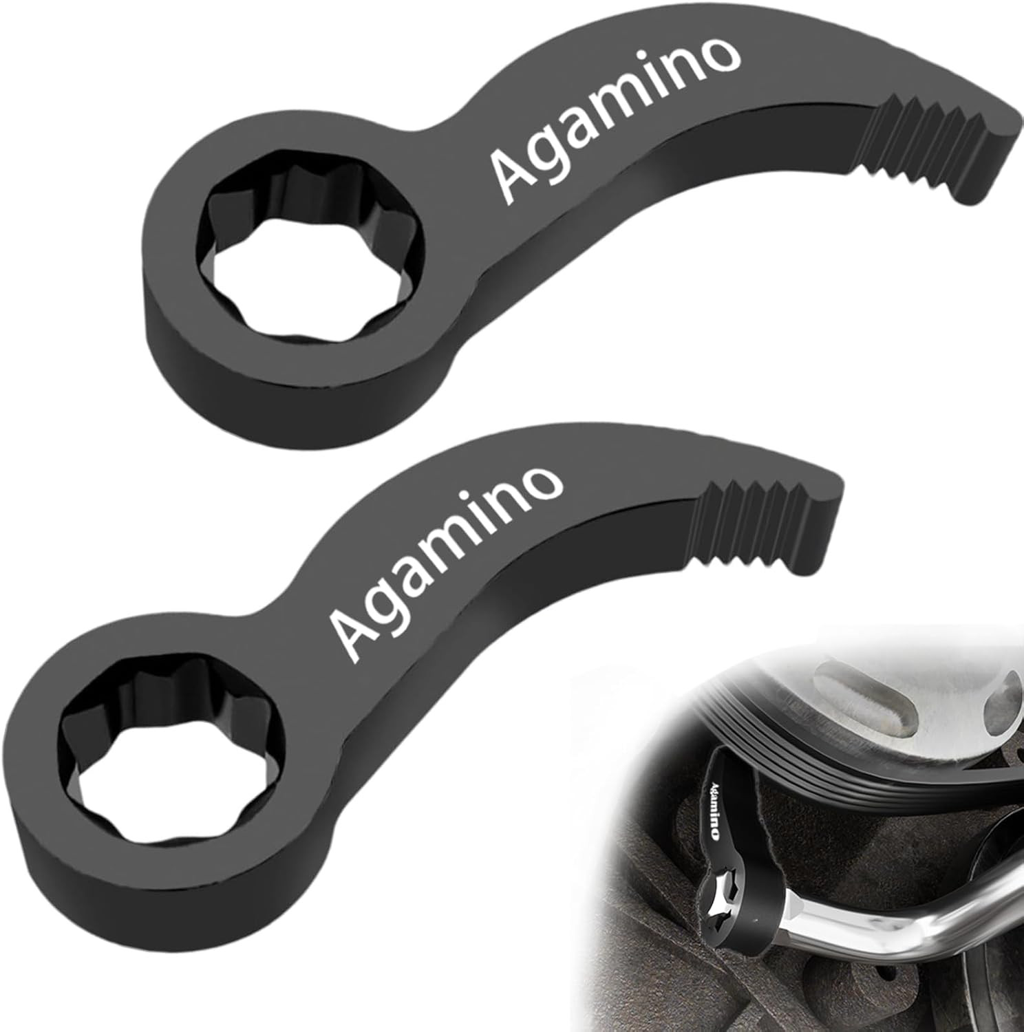 2PCS Pry Bar Wrench Adaptor Head, Crowbar Adapter Head Tool 1/2" Ratchet, Adj...
