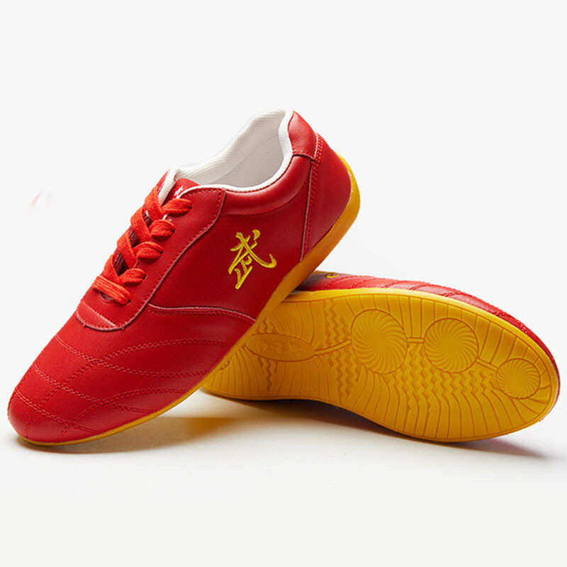 Leather Tai Chi Martial Arts Shoes Kung Fu Sneakers Unisex Sport Taolu Footwear